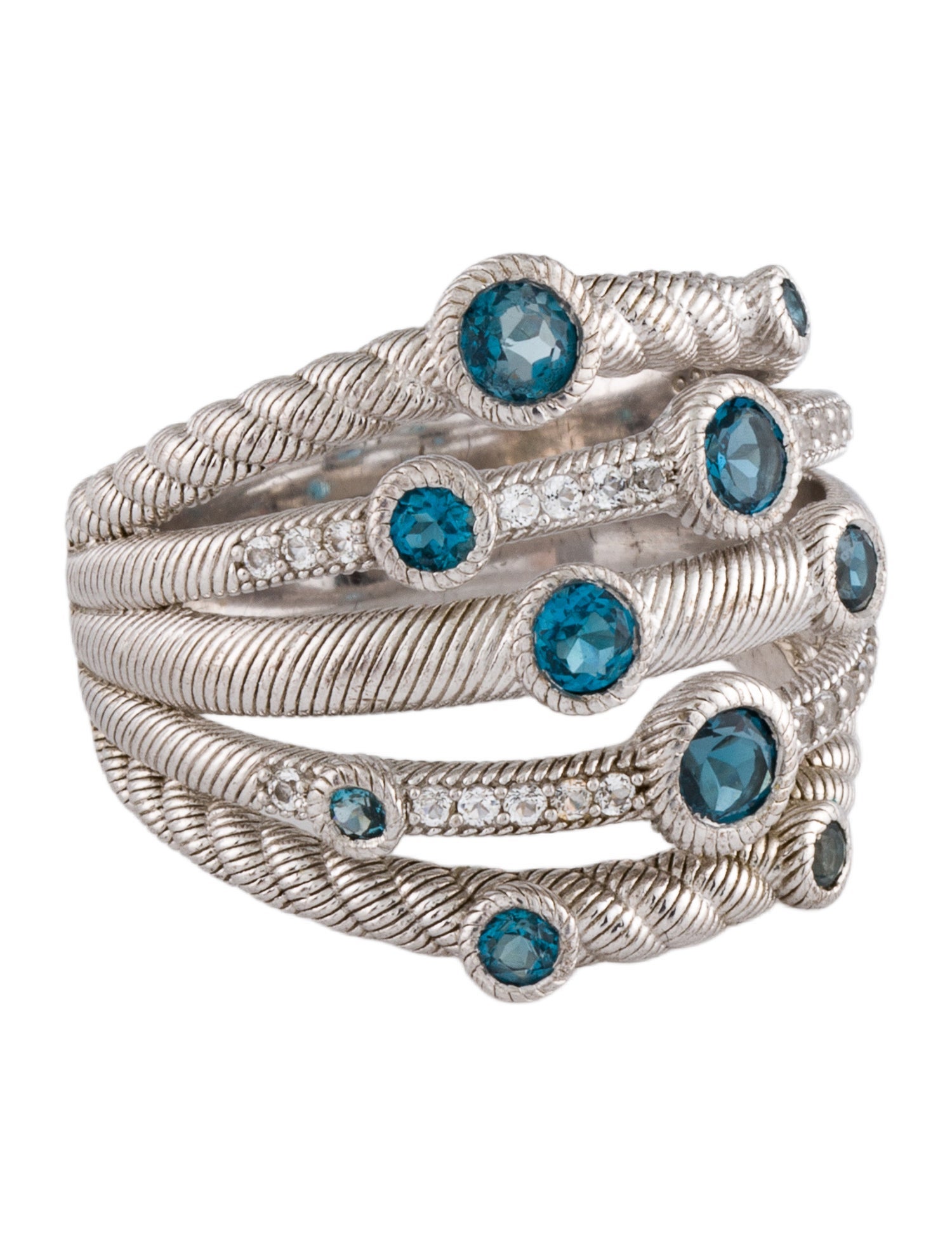 Judith Ripka Topaz 5-Band Ring