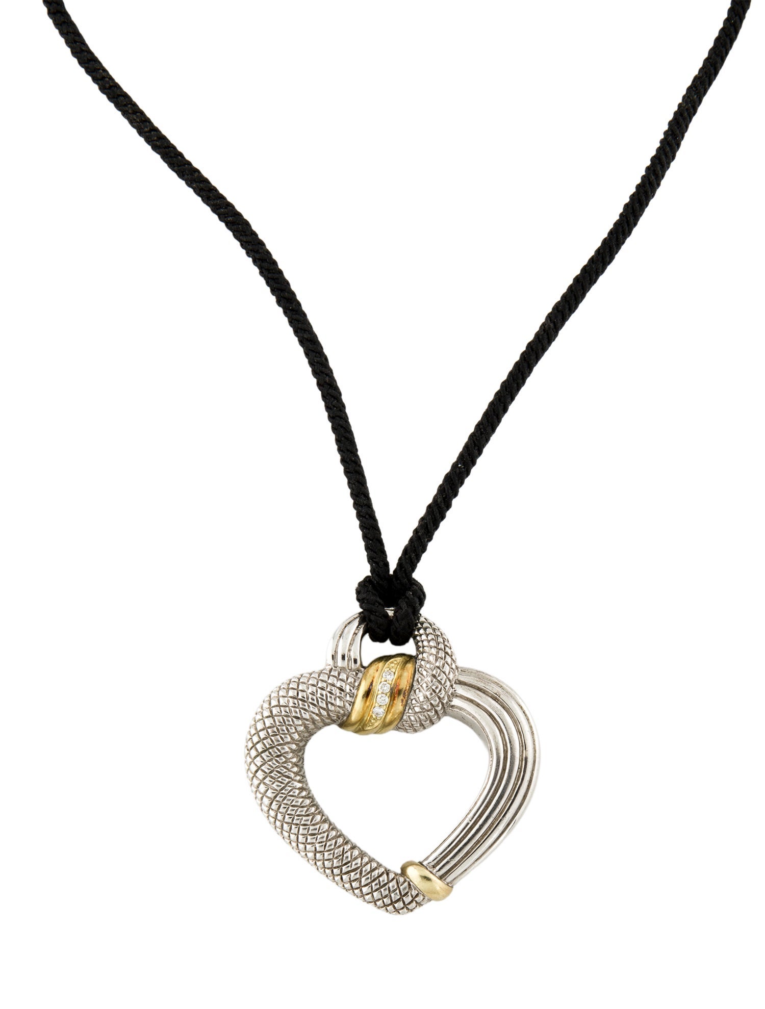 Judith Ripka Diamond Heart Pendant Necklace