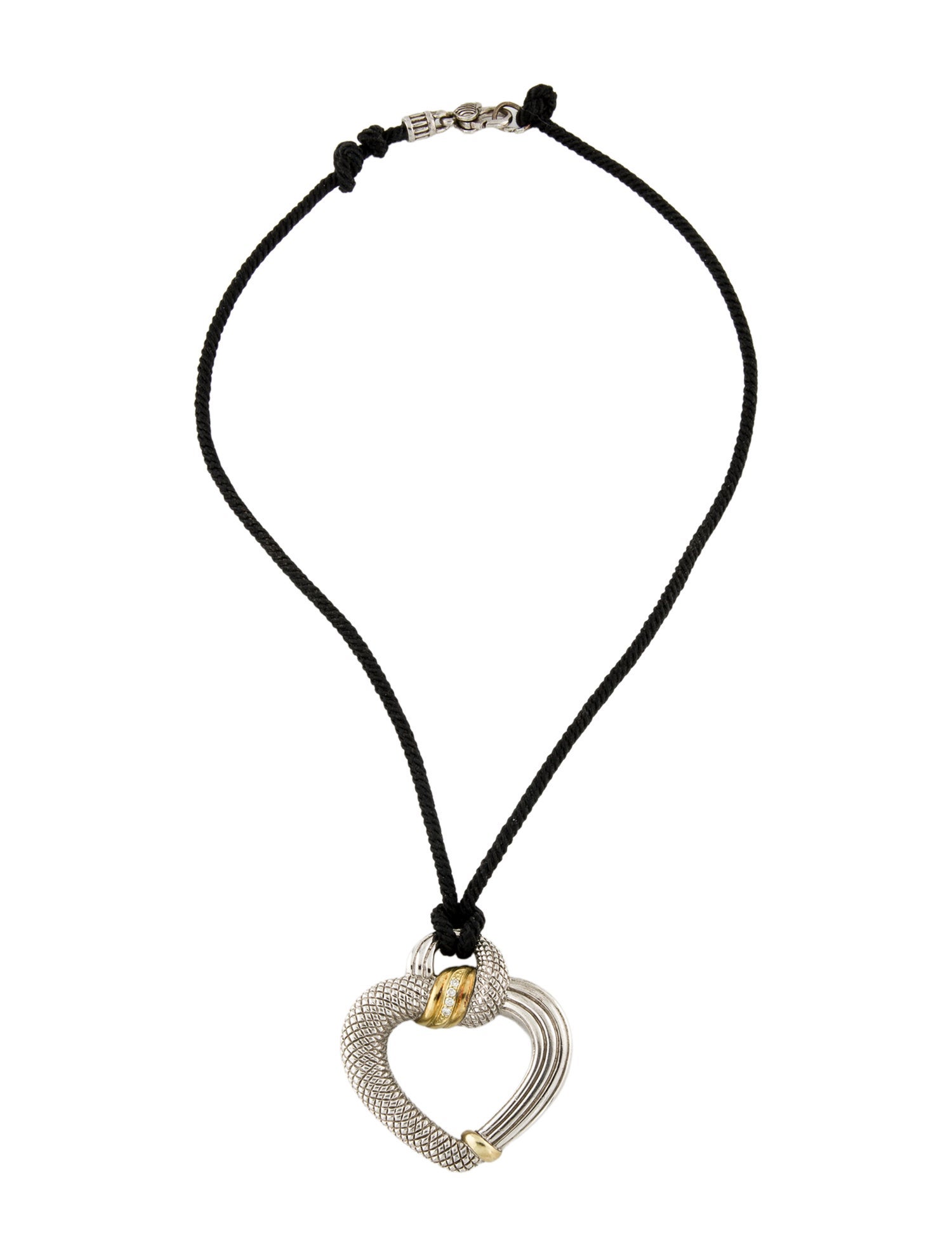 Judith Ripka Diamond Heart Pendant Necklace