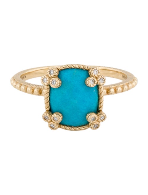 Judith Ripka 14K Turquoise & Diamond Cocktail Ring