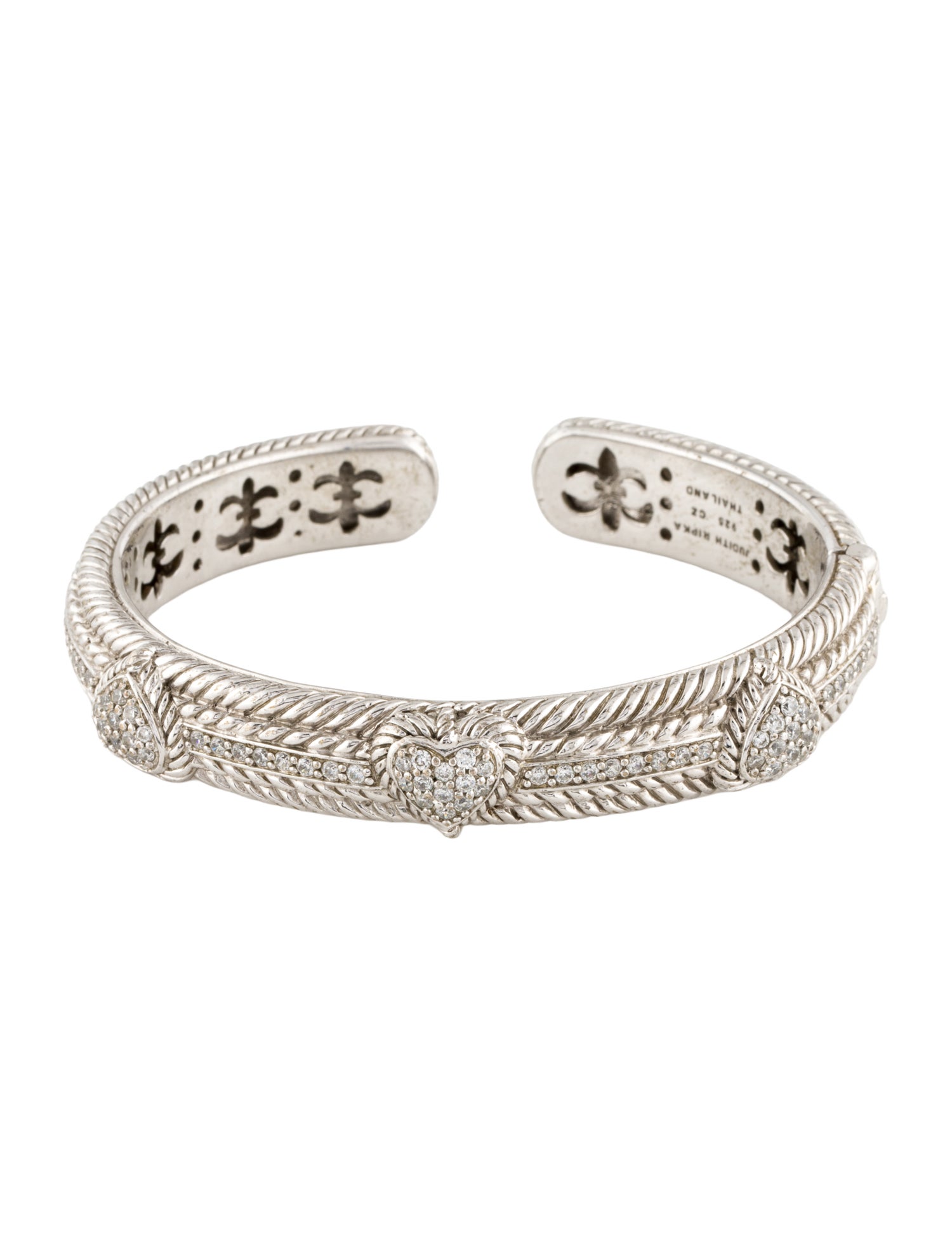 Judith Ripka Cubic Zirconia Heart Cuff Bracelet