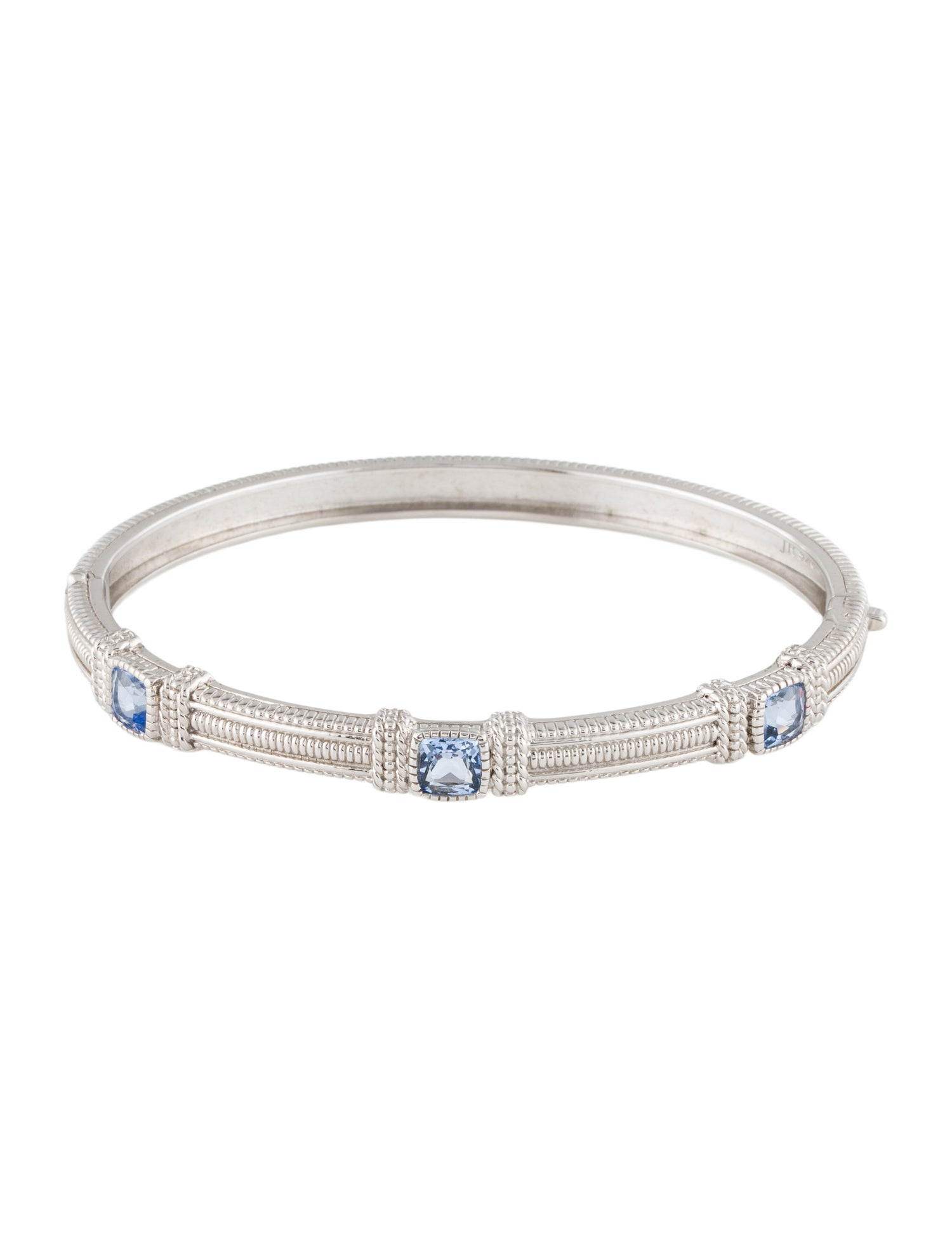 Judith Ripka Synthetic Quartz Station Bangle Bracelet
