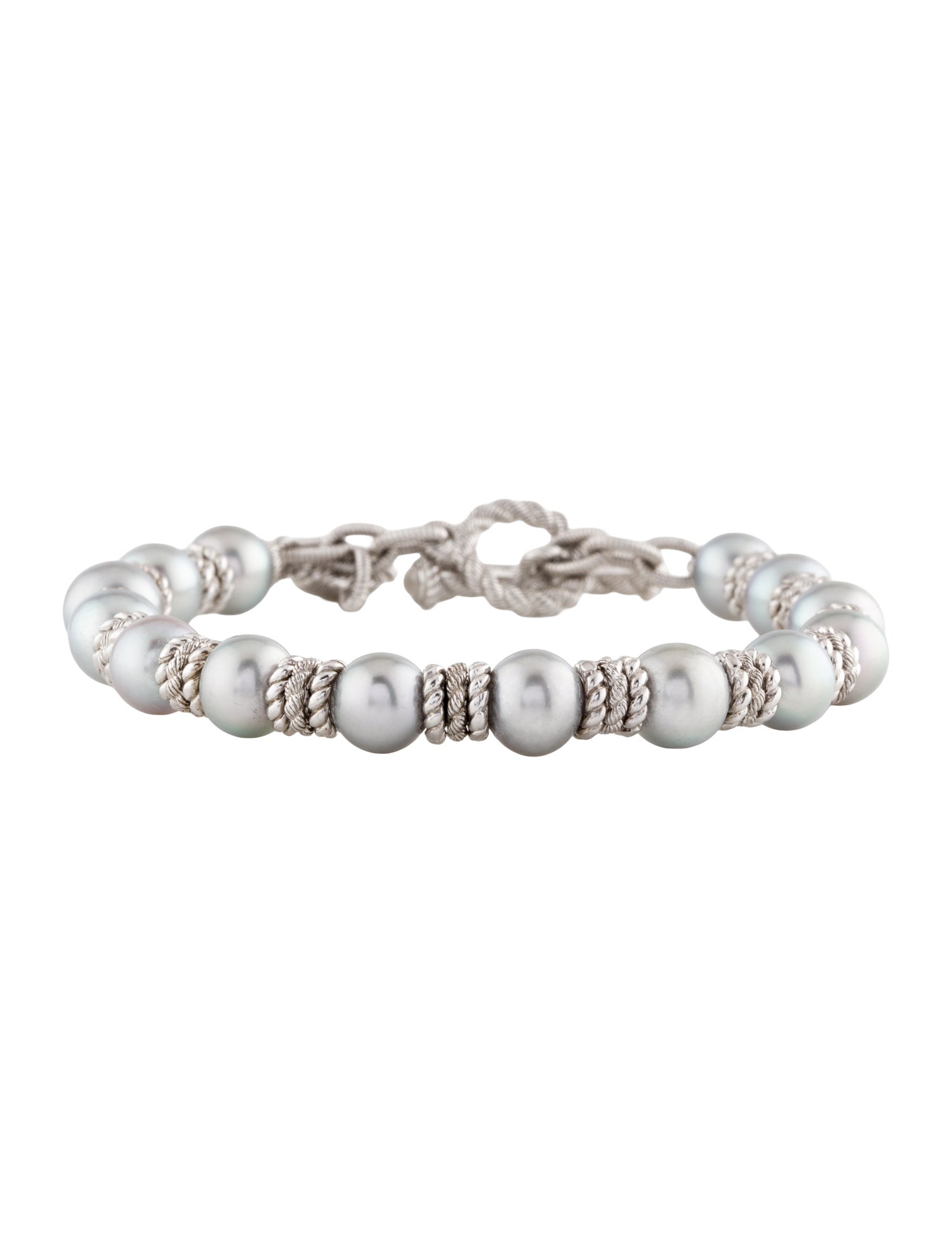 Judith Ripka Pearl & Cubic Zirconia Link Bracelet