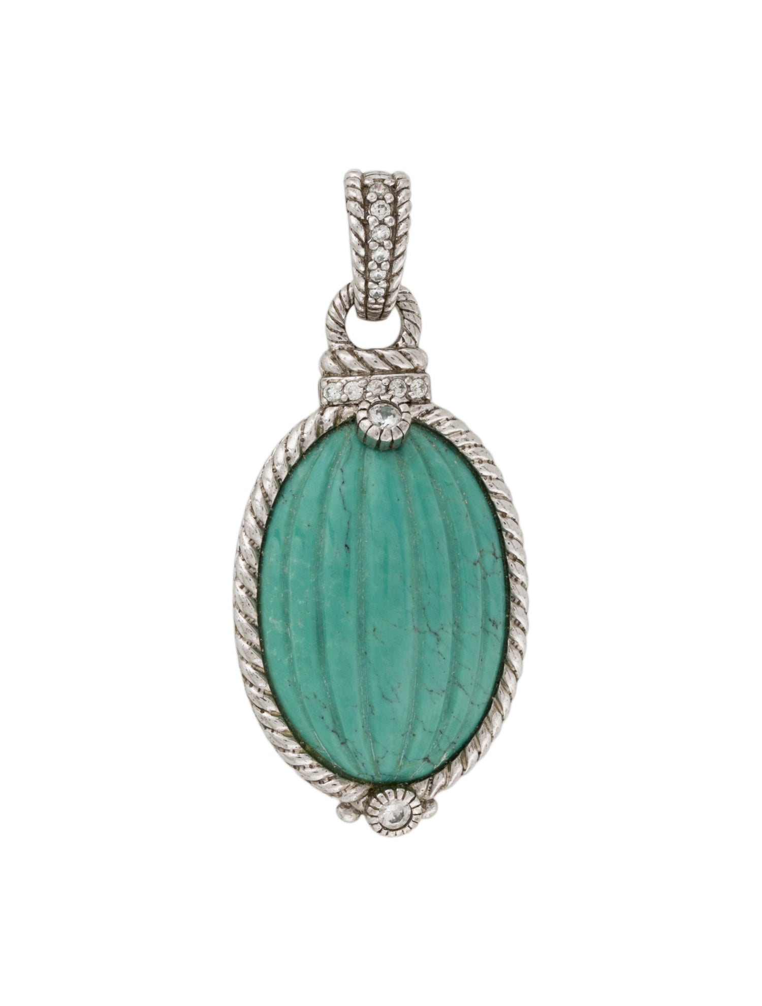Judith Ripka Turquoise & Cubic Zirconia Enhancer Pendant