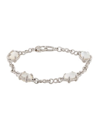 Judith Ripka Mother of Pearl & Quartz Triplet Station Bracelet