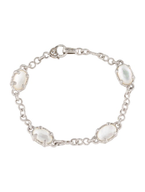 Judith Ripka Mother of Pearl & Quartz Triplet Station Bracelet