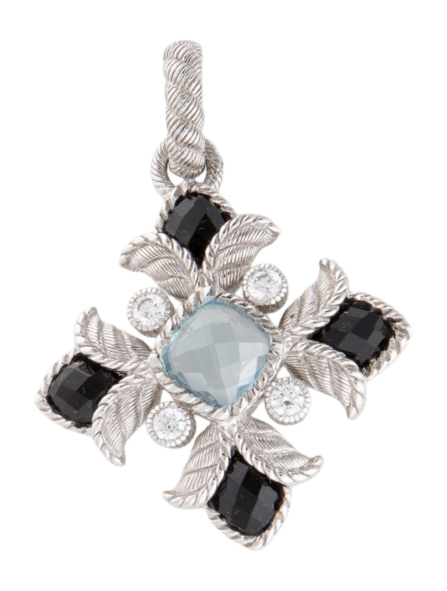 Judith Ripka Onyx & Topaz Necklace Pendant