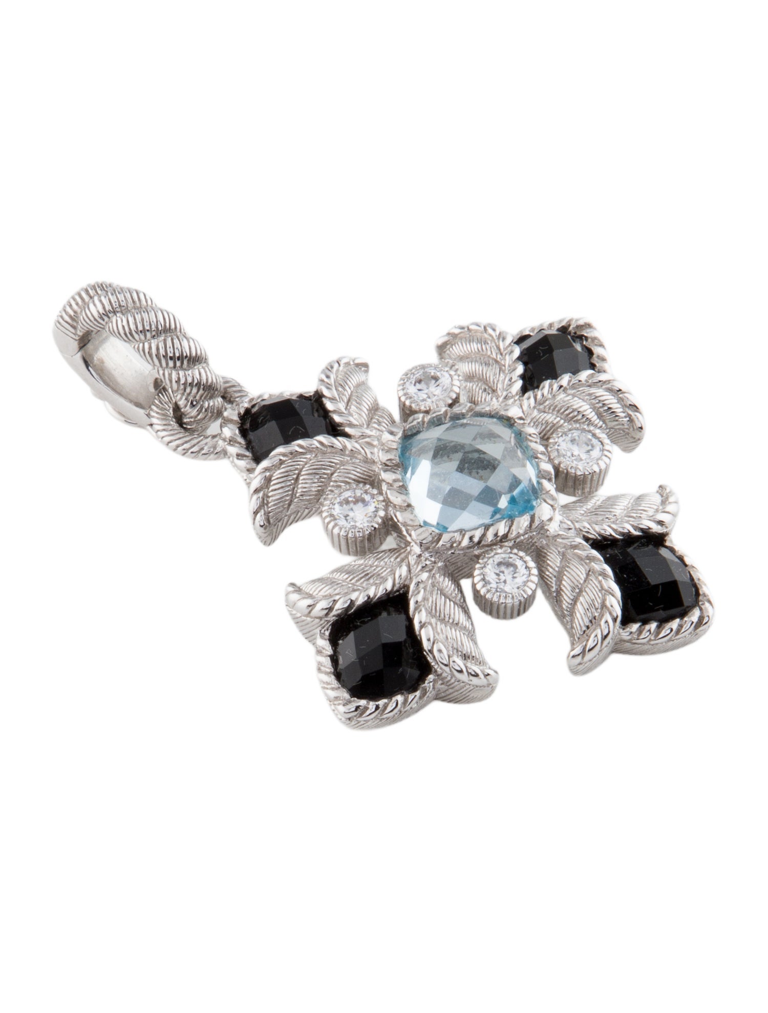 Judith Ripka Onyx & Topaz Necklace Pendant