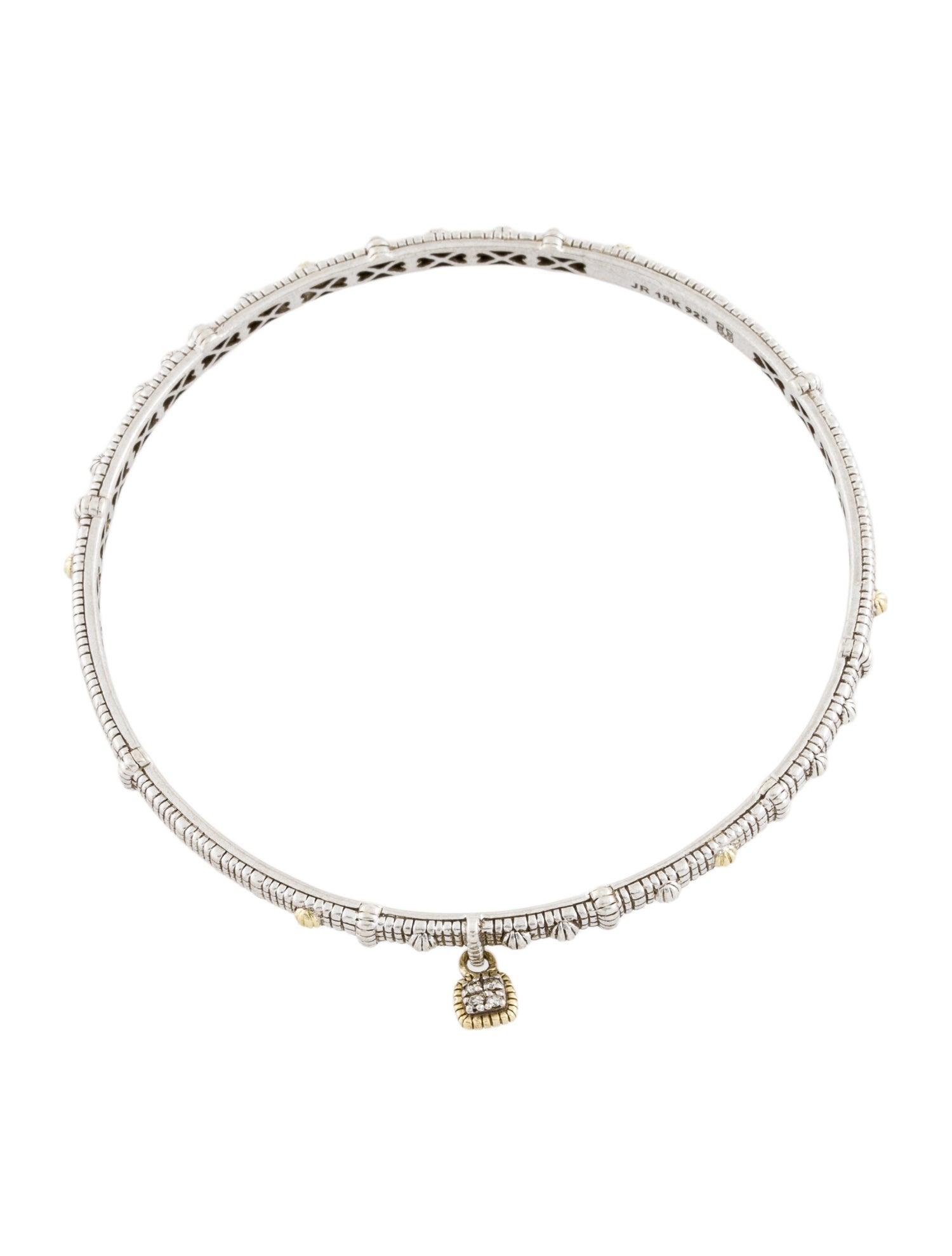 Judith Ripka Two-Tone Diamond Charm Bracelet