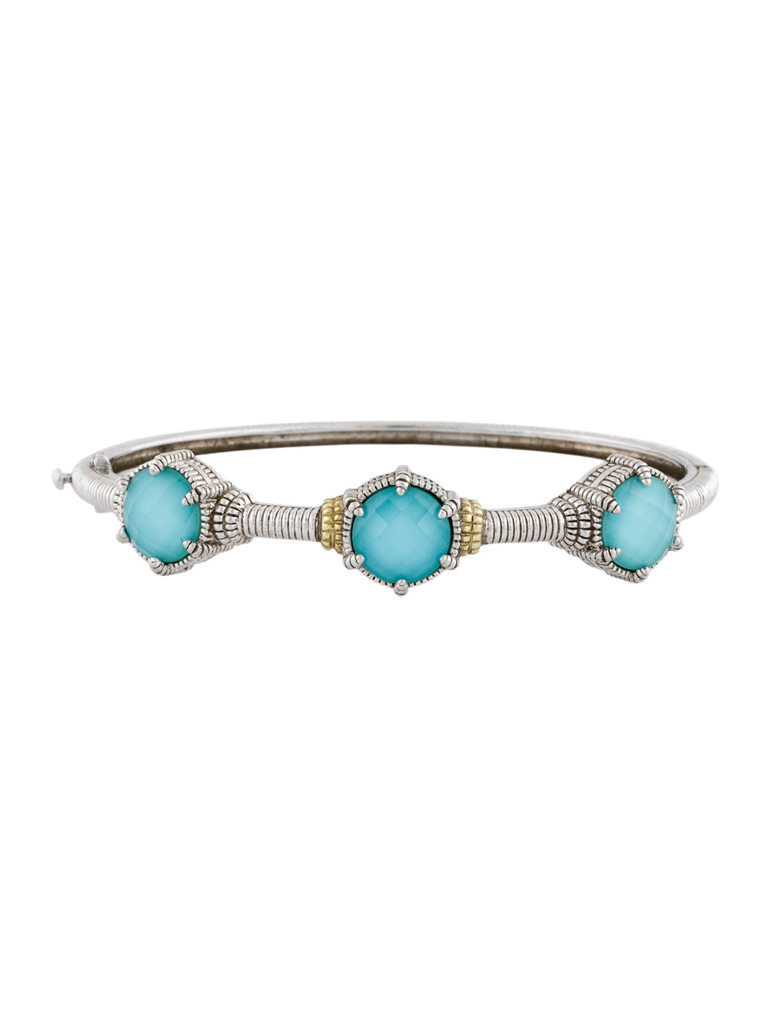 Judith Ripka Turquoise Station Doublet Eclipse Bangle Bracelet