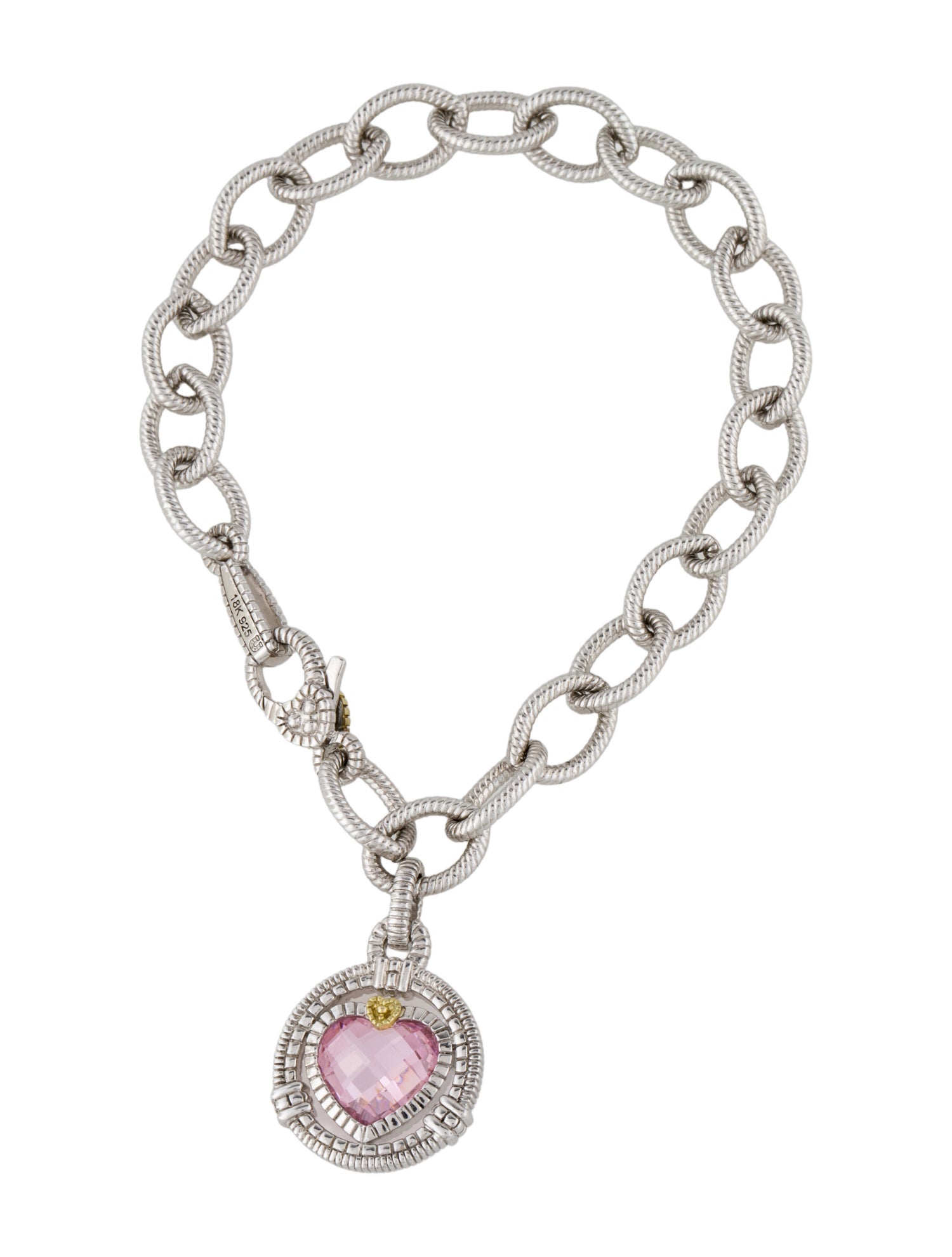 Judith Ripka Cubic Zirconia Heart Charm Bracelet
