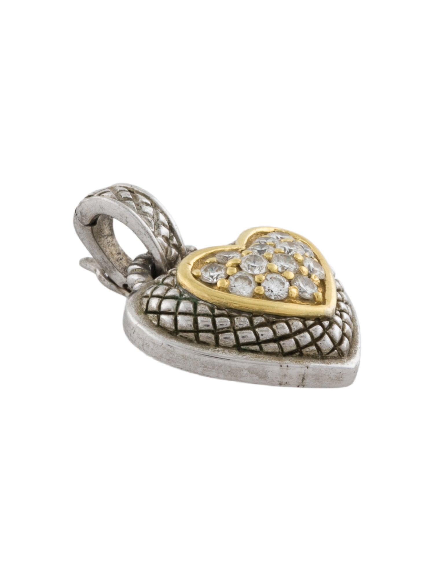 Judith Ripka Two-Tone Diamond Heart Pendant