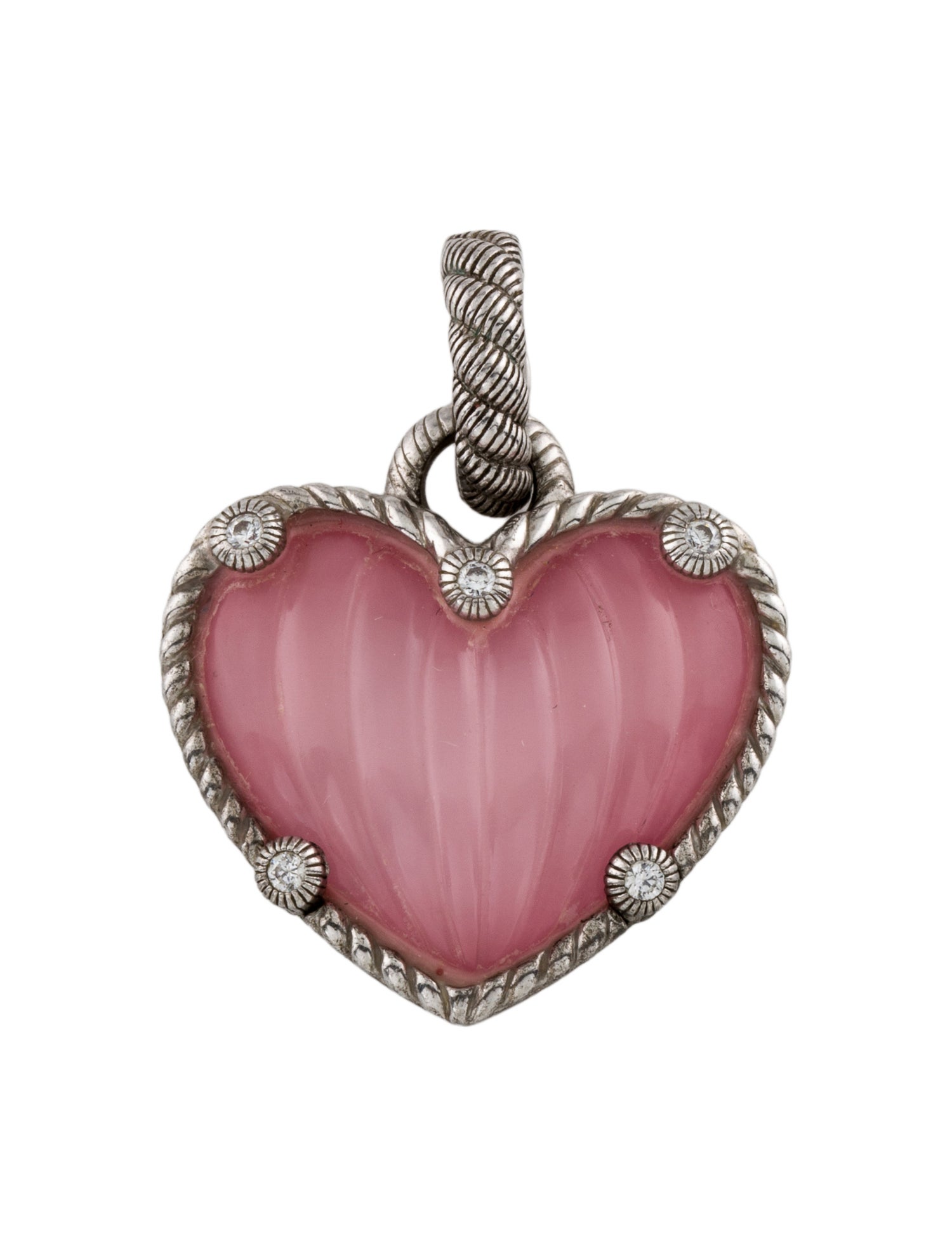 Judith Ripka Mother of Pearl, Quartz & Cubic Zirconia Heart Enhancer Pendant