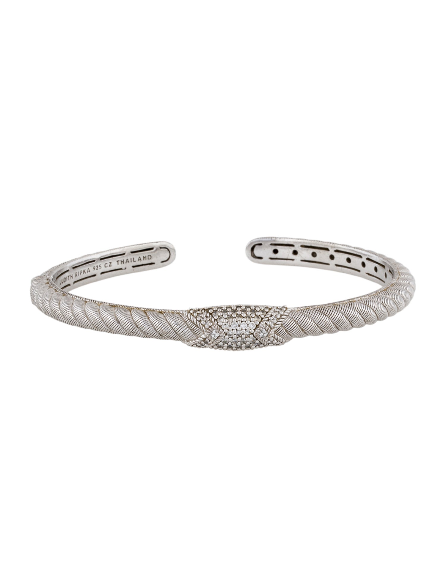 Judith Ripka Cubic Zirconia Hinged Cuff Bracelet