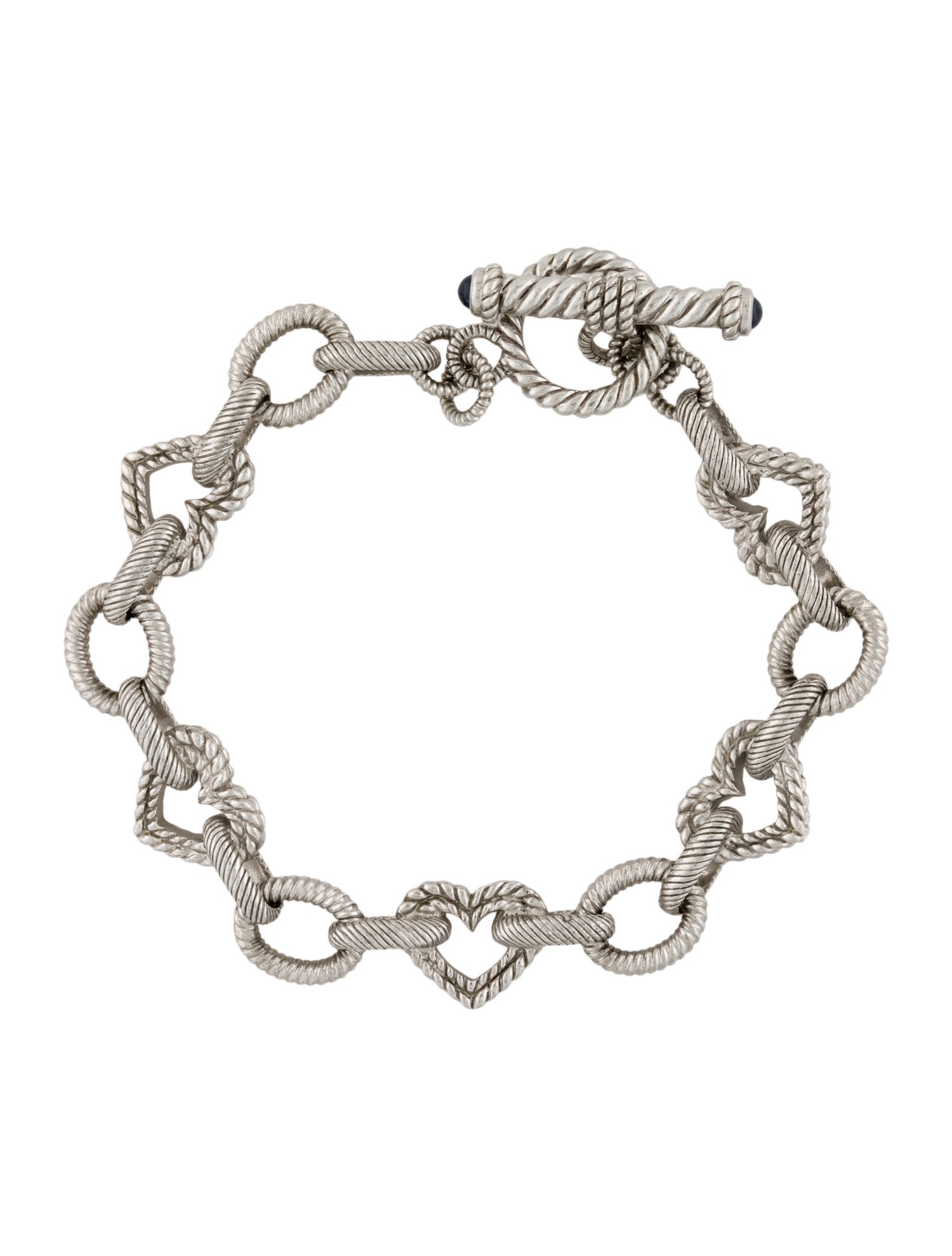 Judith Ripka Sapphire Heart Link Bracelet