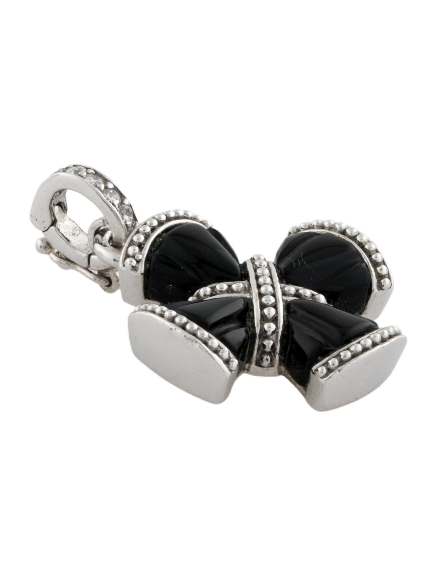 Judith Ripka Onyx & Cubic Zirconia Cross Pendant