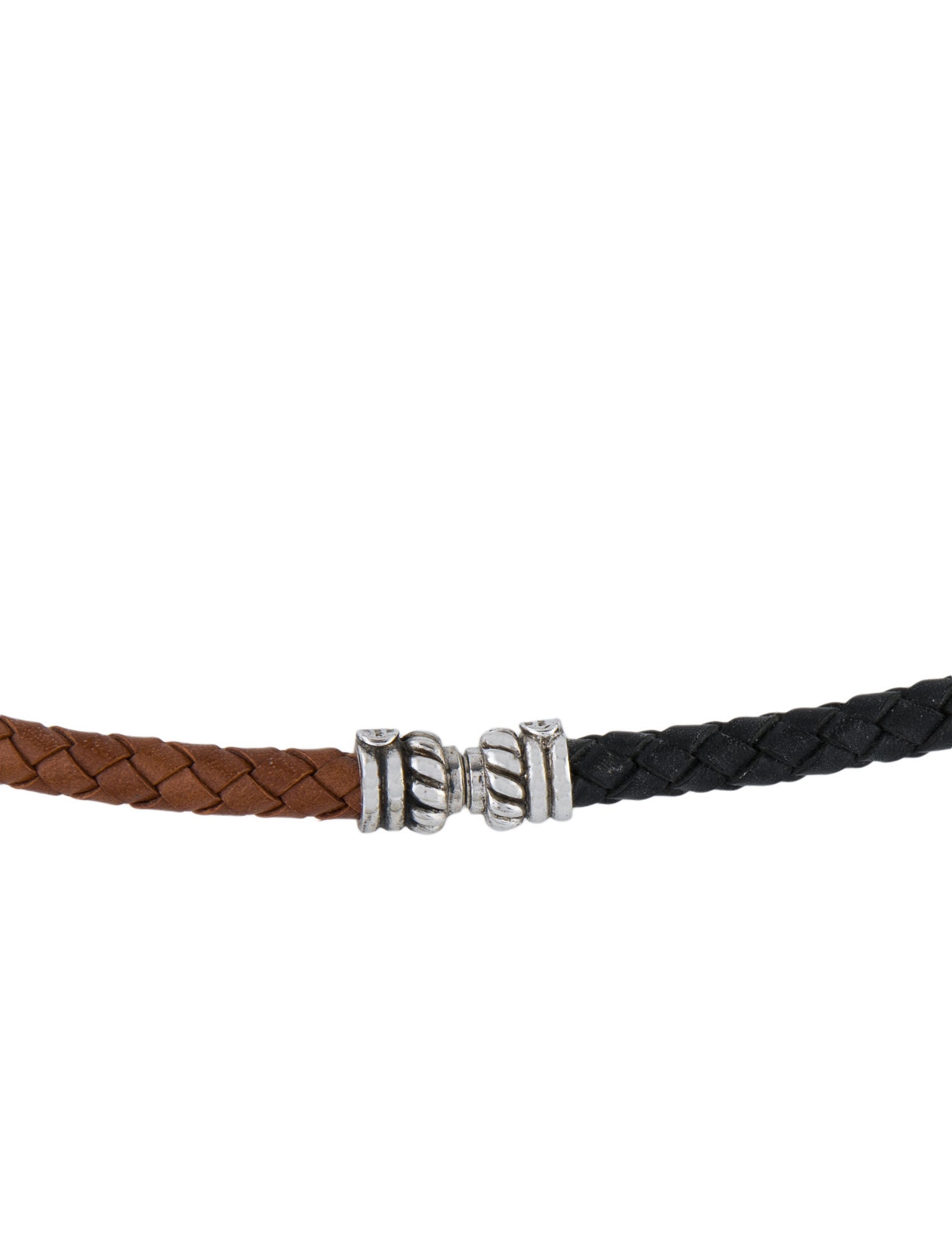 Judith Ripka Set of Two Woven Leather Necklaces