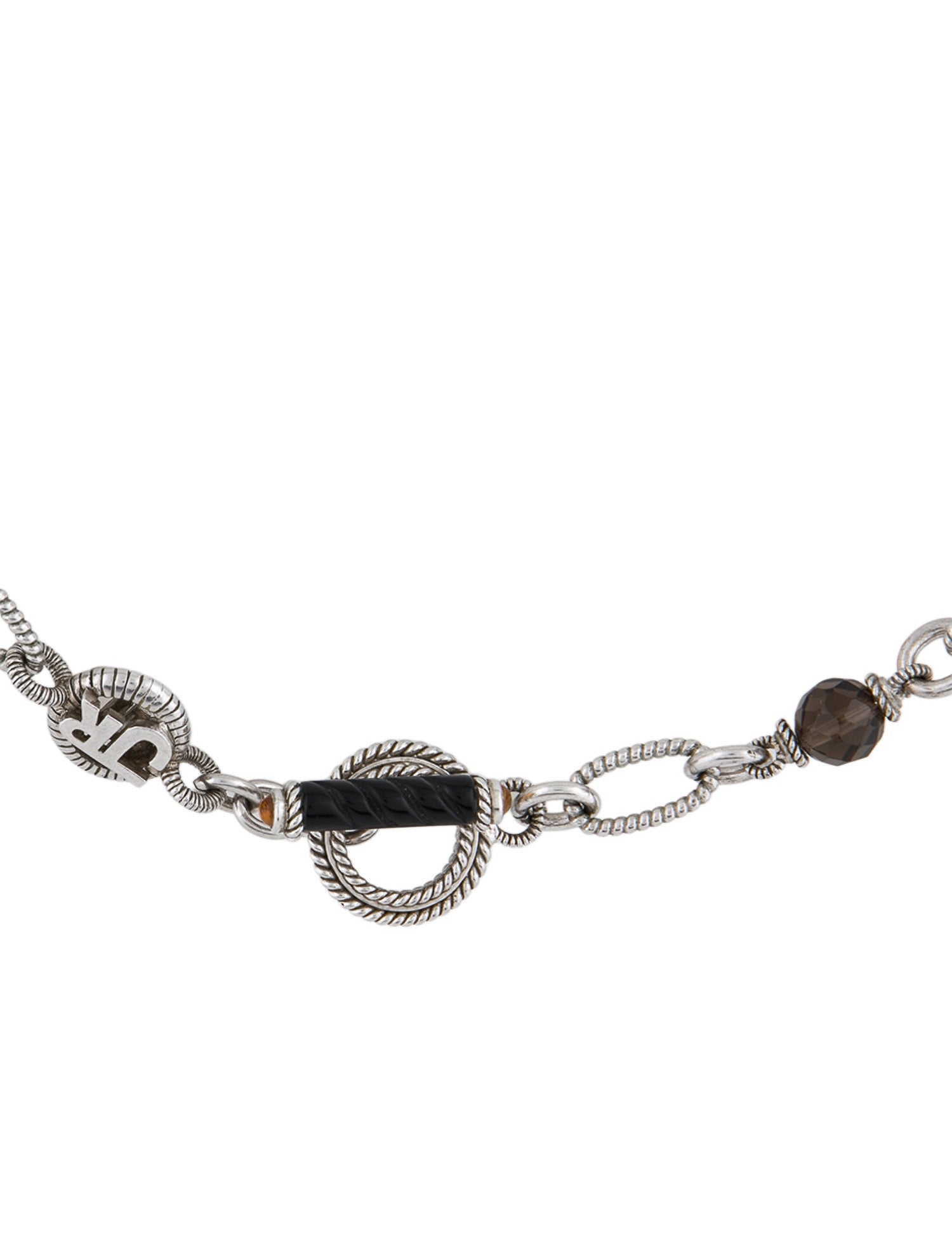 Judith Ripka Smoky Quartz & Citrine Station Necklace