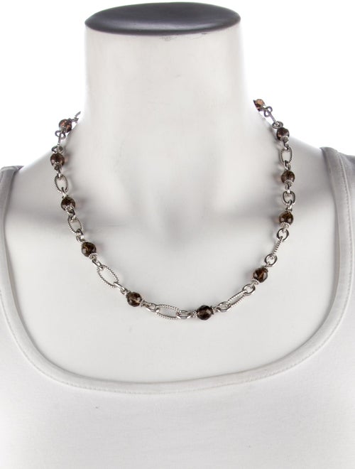Judith Ripka Smoky Quartz & Citrine Station Necklace