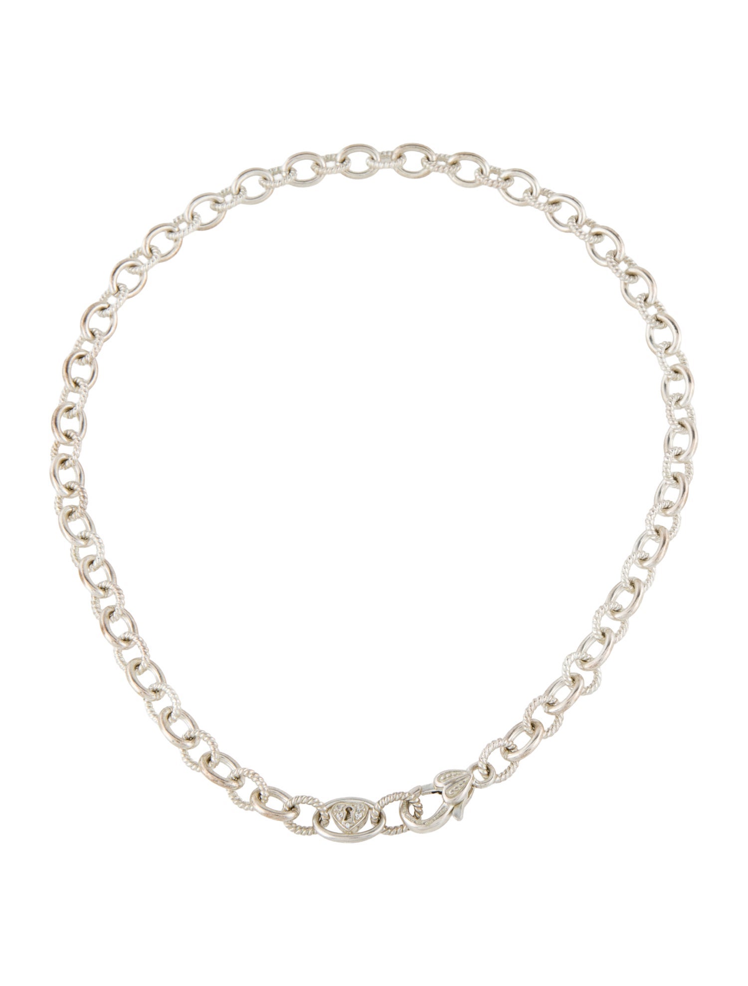 Judith Ripka Cubic Zirconia Heart Lock Chain