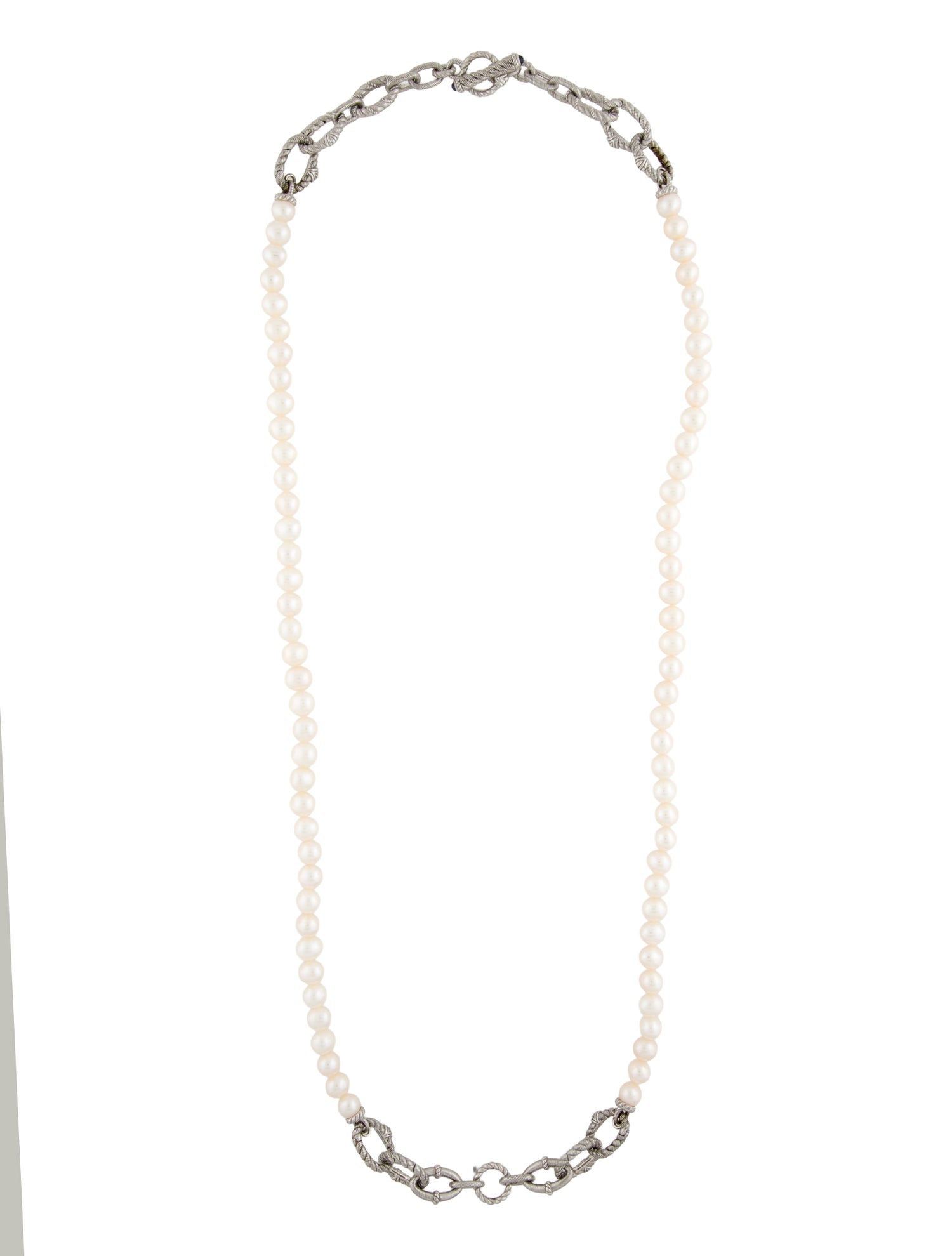 Judith Ripka Pearl & Sapphire Toggle Convertible Necklace