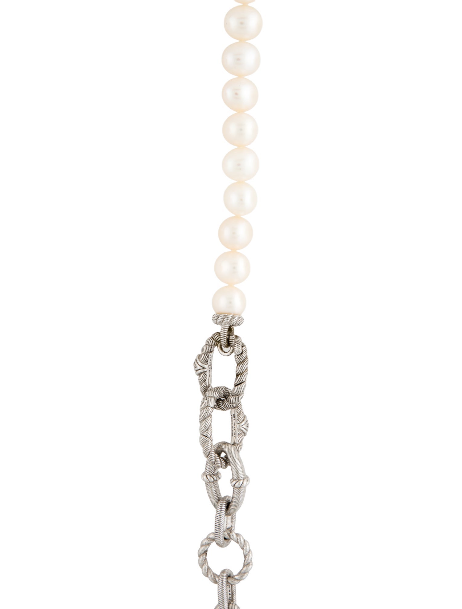 Judith Ripka Pearl & Sapphire Toggle Convertible Necklace