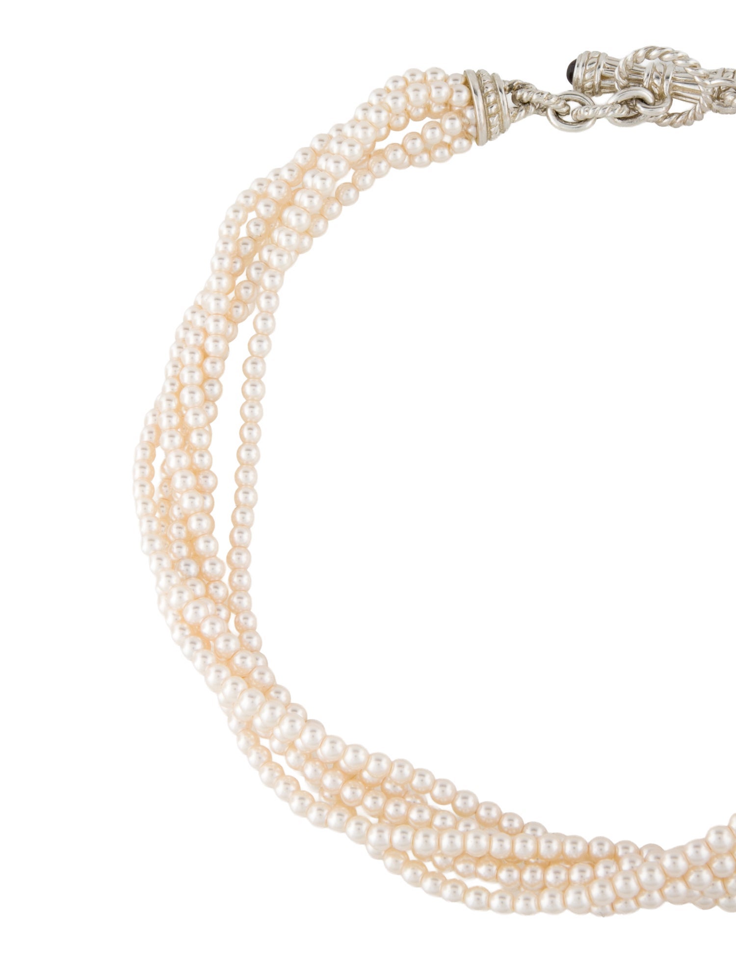 Judith Ripka Faux Pearl & Garnet Multistrand Necklace