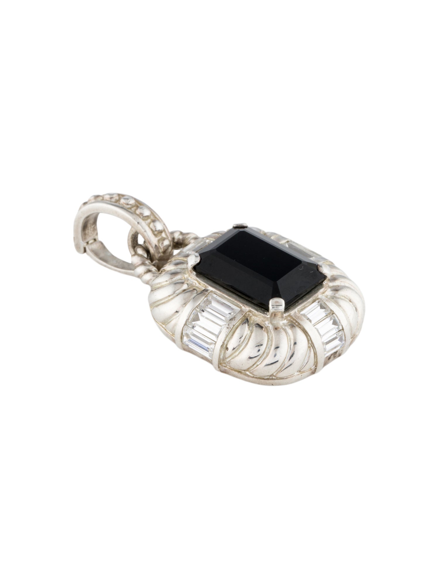 Judith Ripka Onyx & Cubic Zirconia Pendant