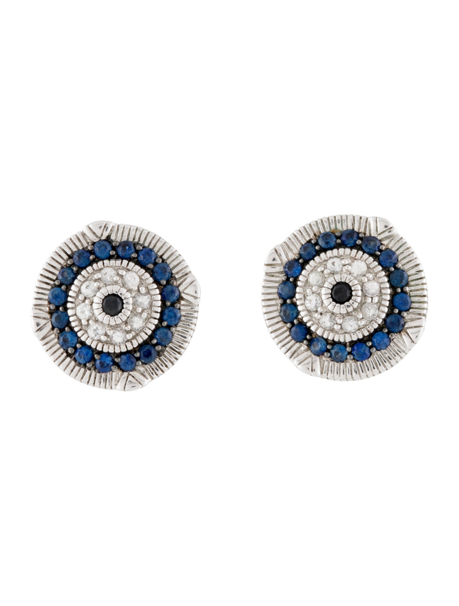 Judith Ripka Sapphire Evil Eye Stud Earrings