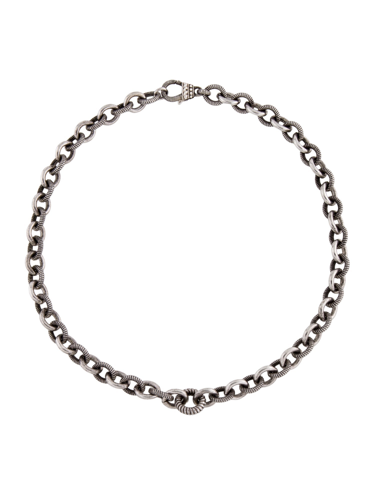 Judith Ripka Textured Link Chain Necklace