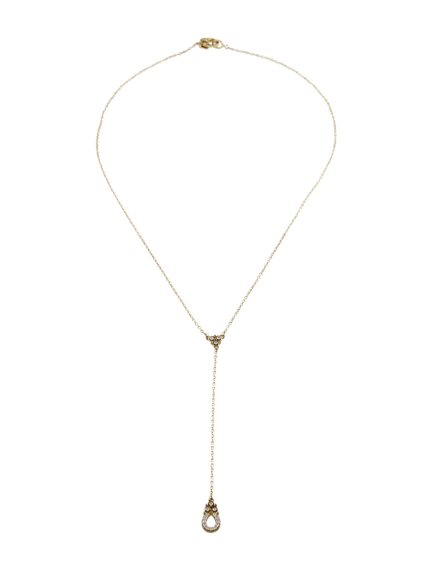Judith Ripka 14K Diamond Lariat Necklace