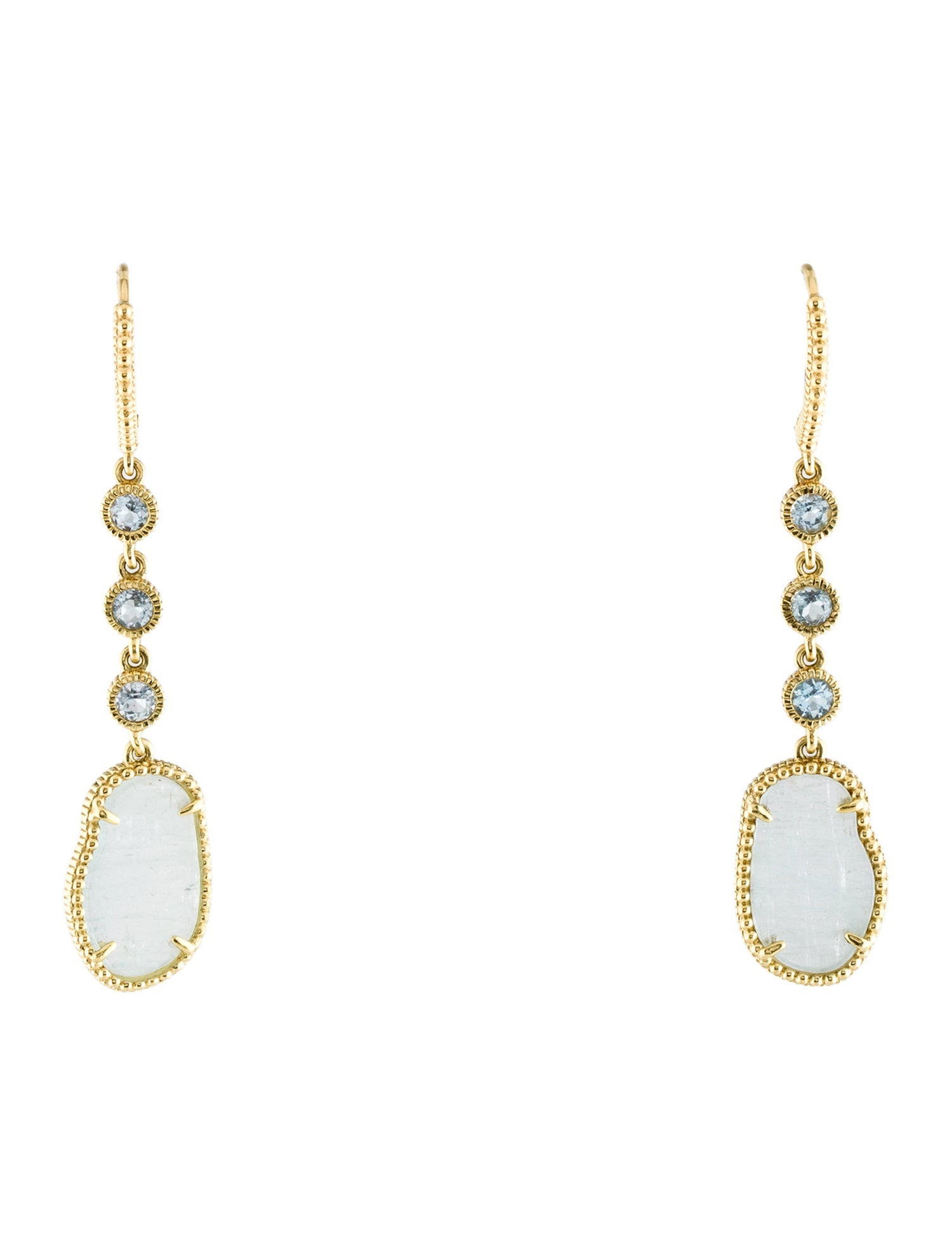 Judith Ripka 18K Aquamarine & Topaz Drop Earrings