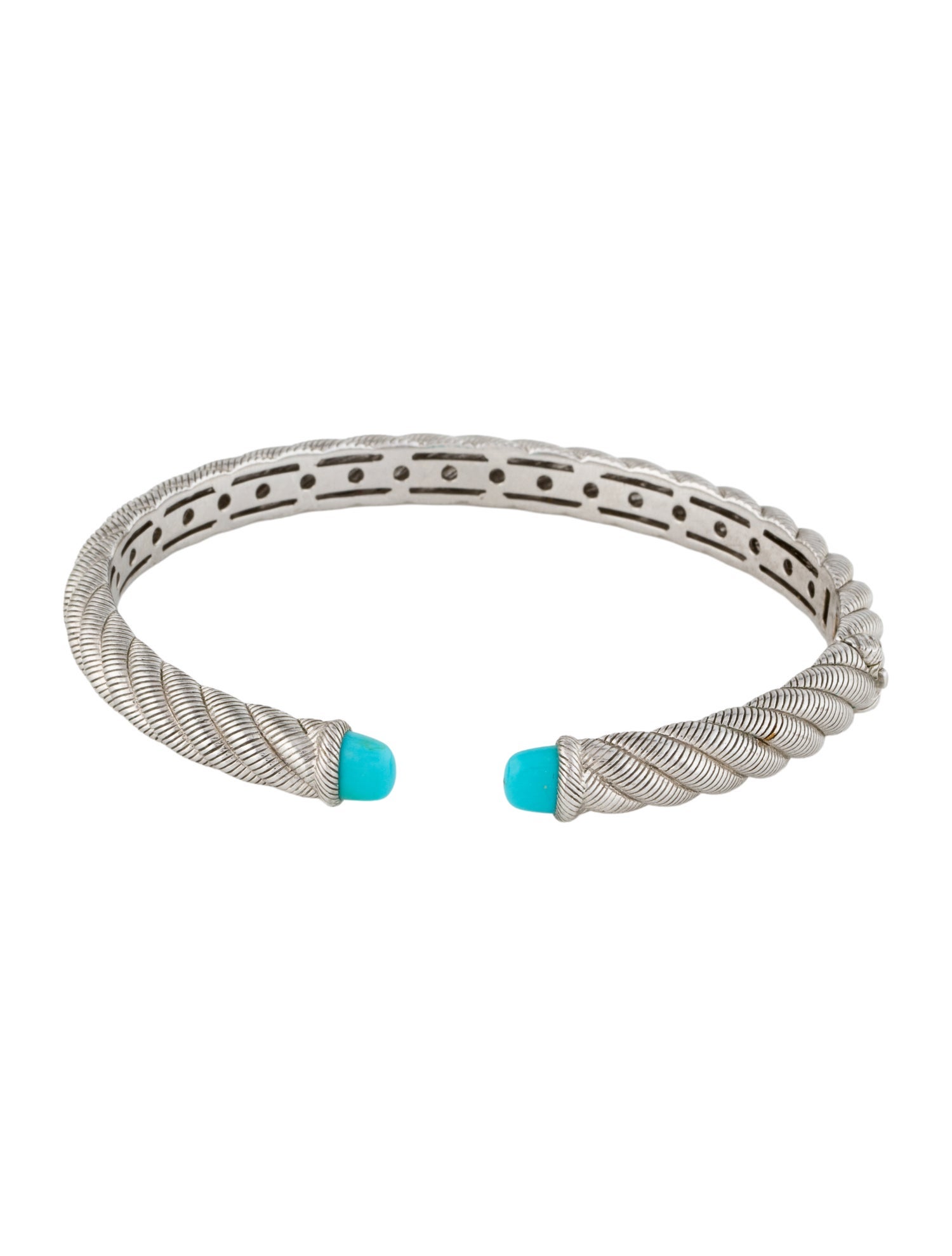Judith Ripka Turquoise Hinged Cuff Bracelet