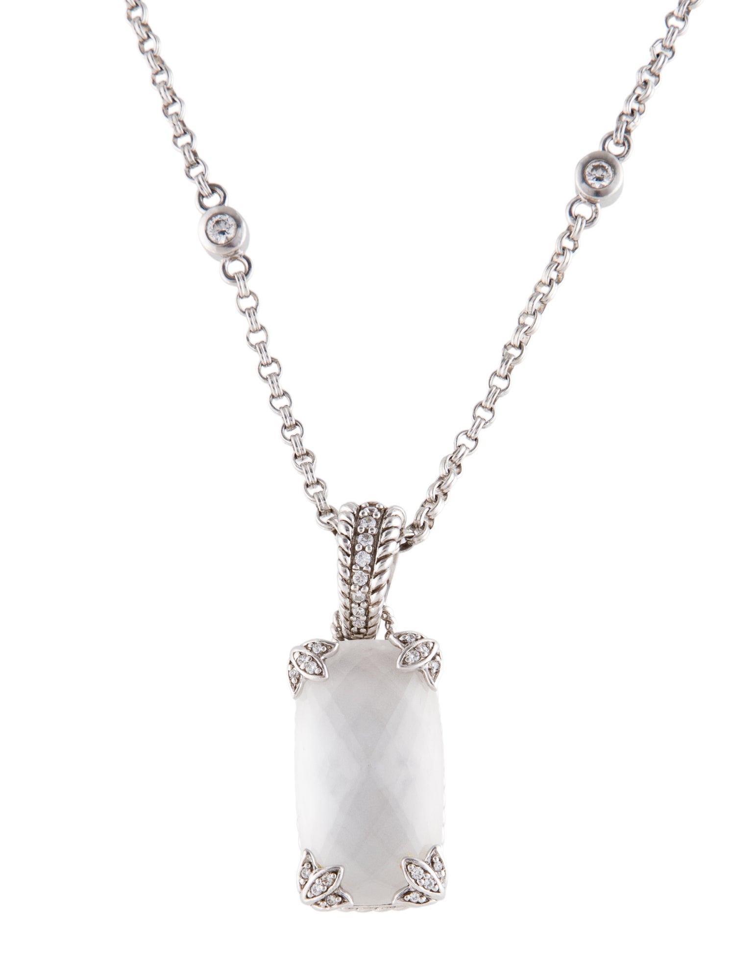 Judith Ripka Quartz & Cubic Zirconia Pendant Necklace