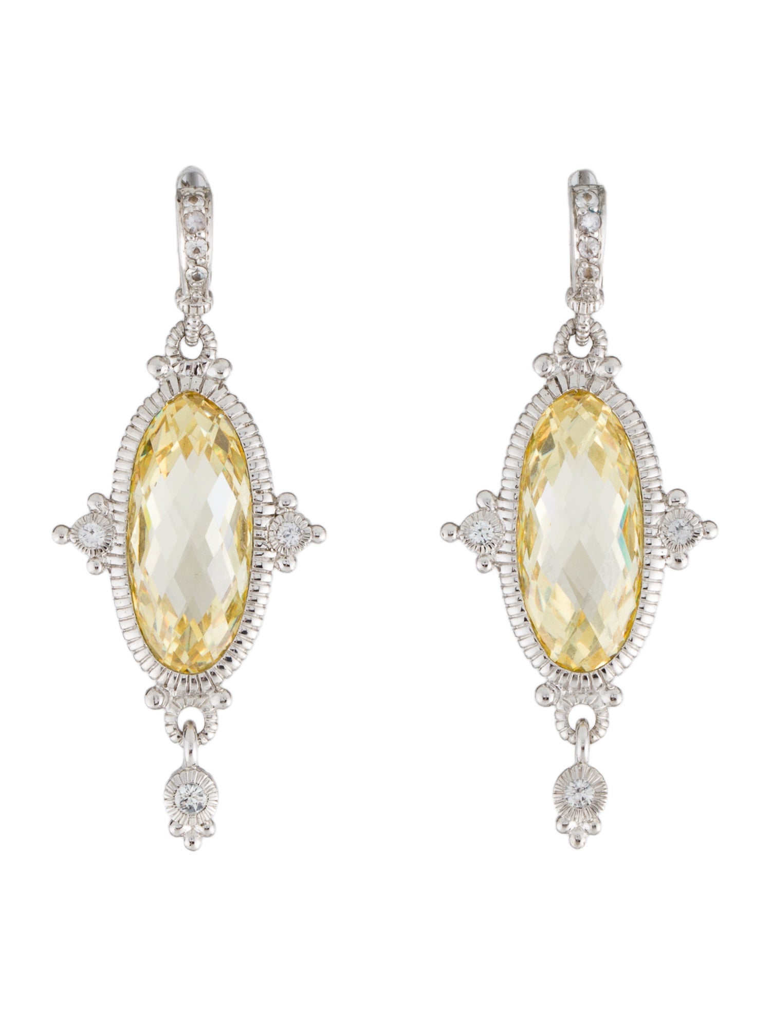 Judith Ripka Sapphire & Cubic Zirconia Drop Earrings