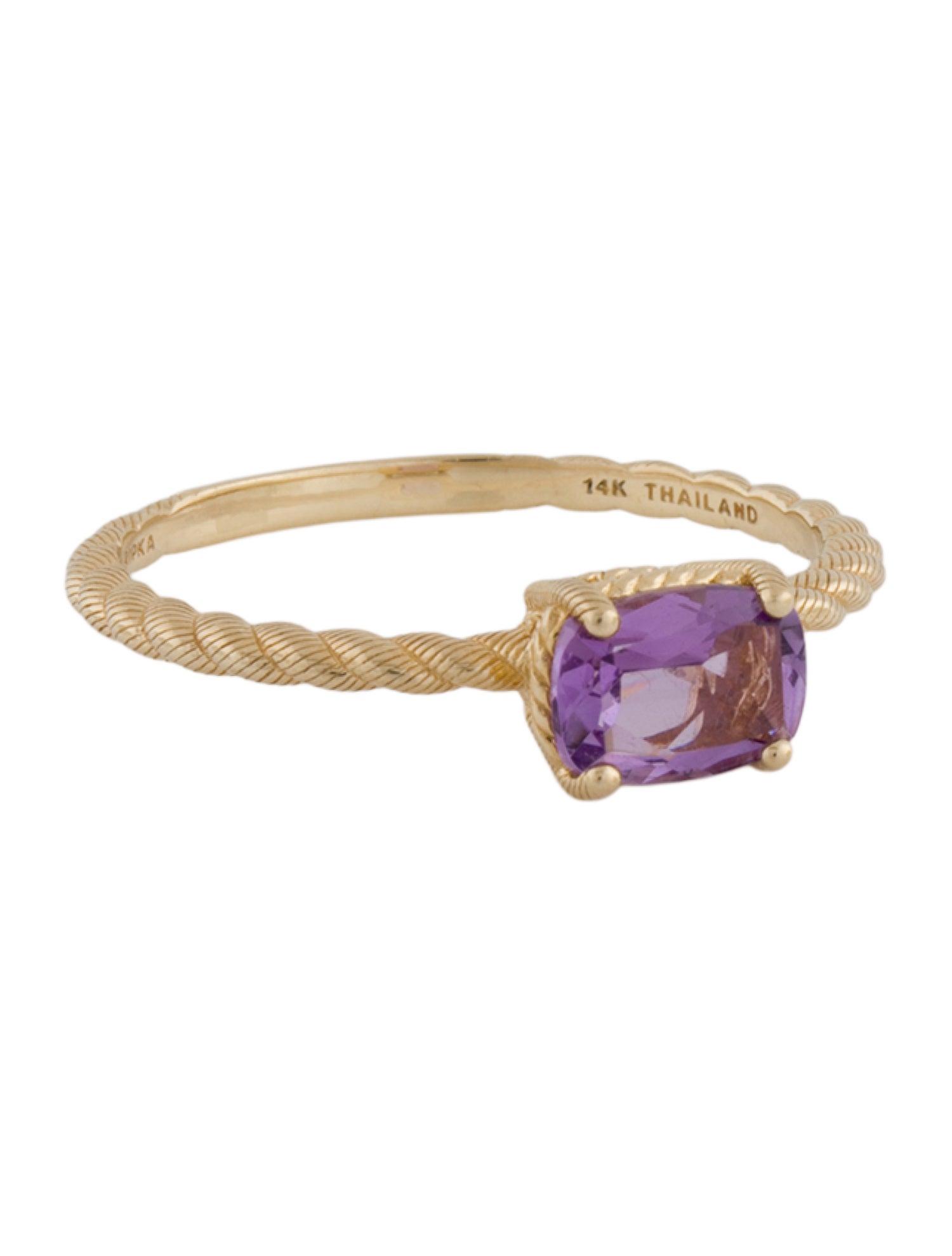 Judith Ripka 14K Amethyst East-West Cocktail Ring