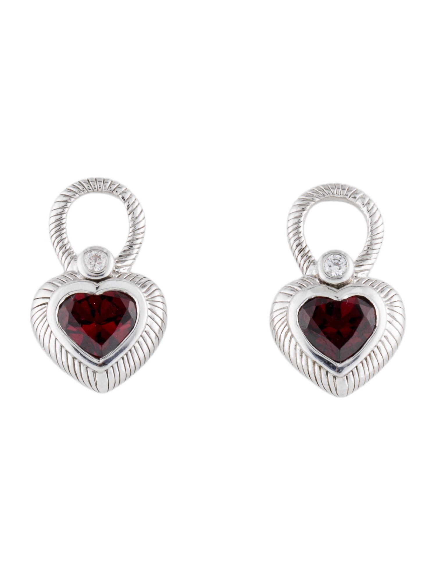 Judith Ripka Cubic Zirconia & Garnet Earring Enhancers