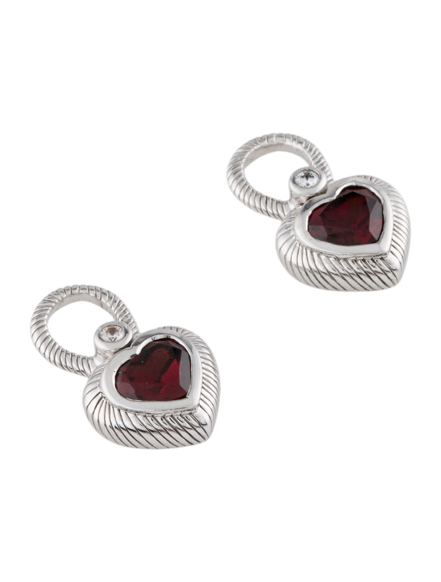 Judith Ripka Cubic Zirconia & Garnet Earring Enhancers