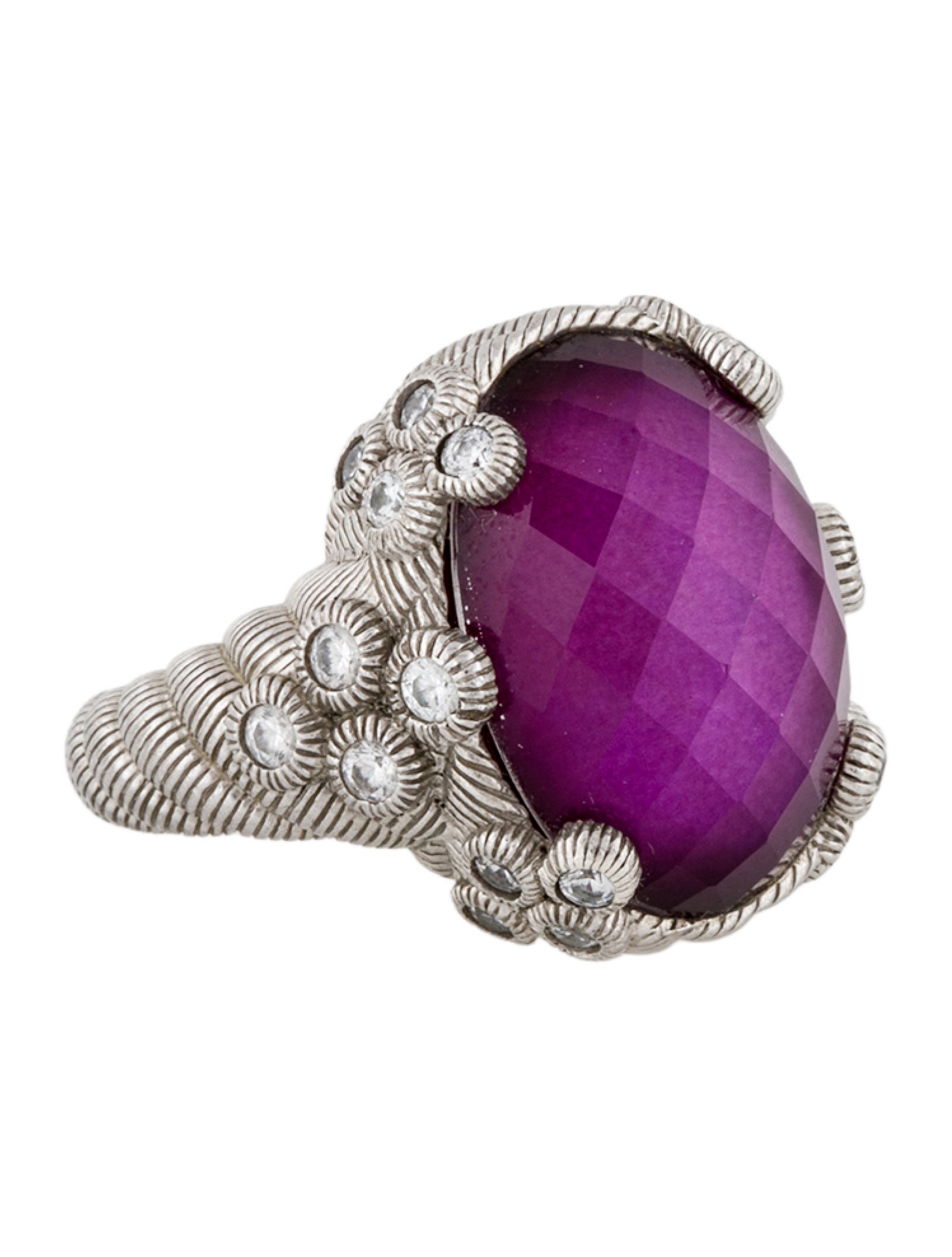 Judith Ripka Quartz Doublet & Cubic Zirconia Cocktail Ring