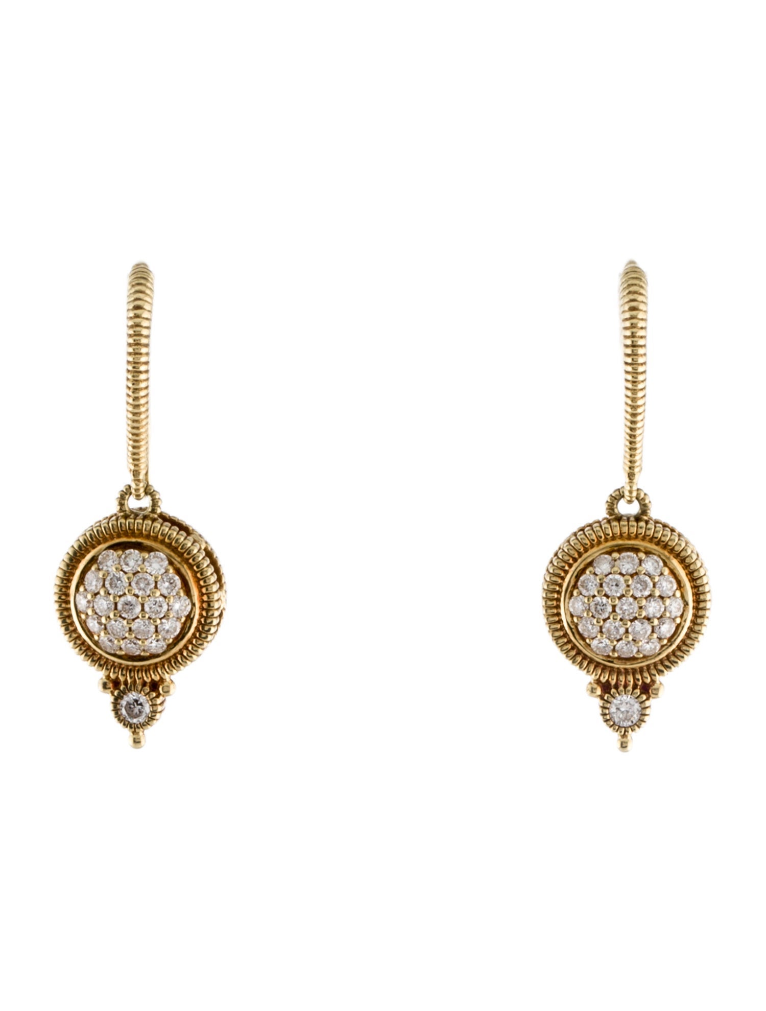 Judith Ripka 14K Diamond Drop Earrings