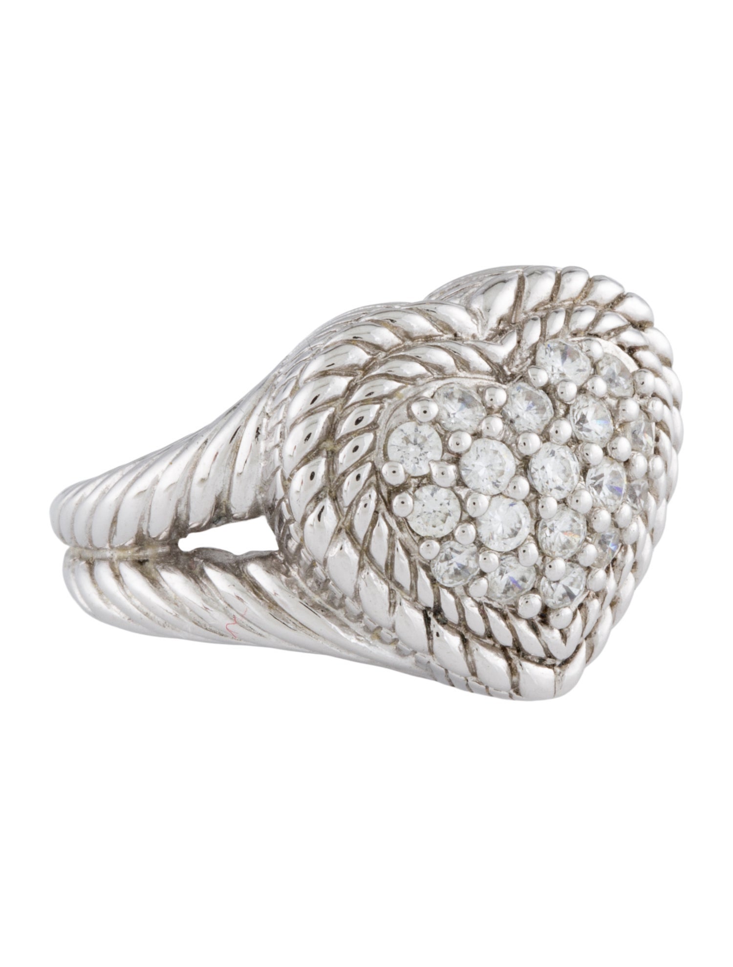 Judith Ripka Cubic Zirconia Heart Cocktail Ring
