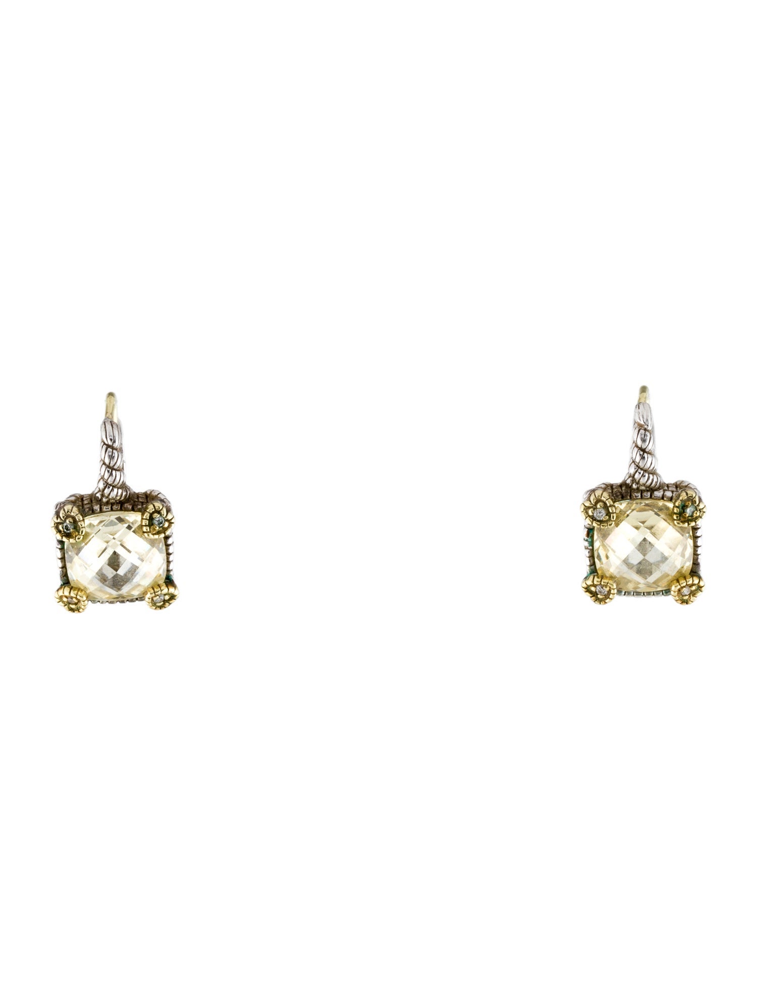 Judith Ripka Canary Crystal & Diamond Drop Earrings