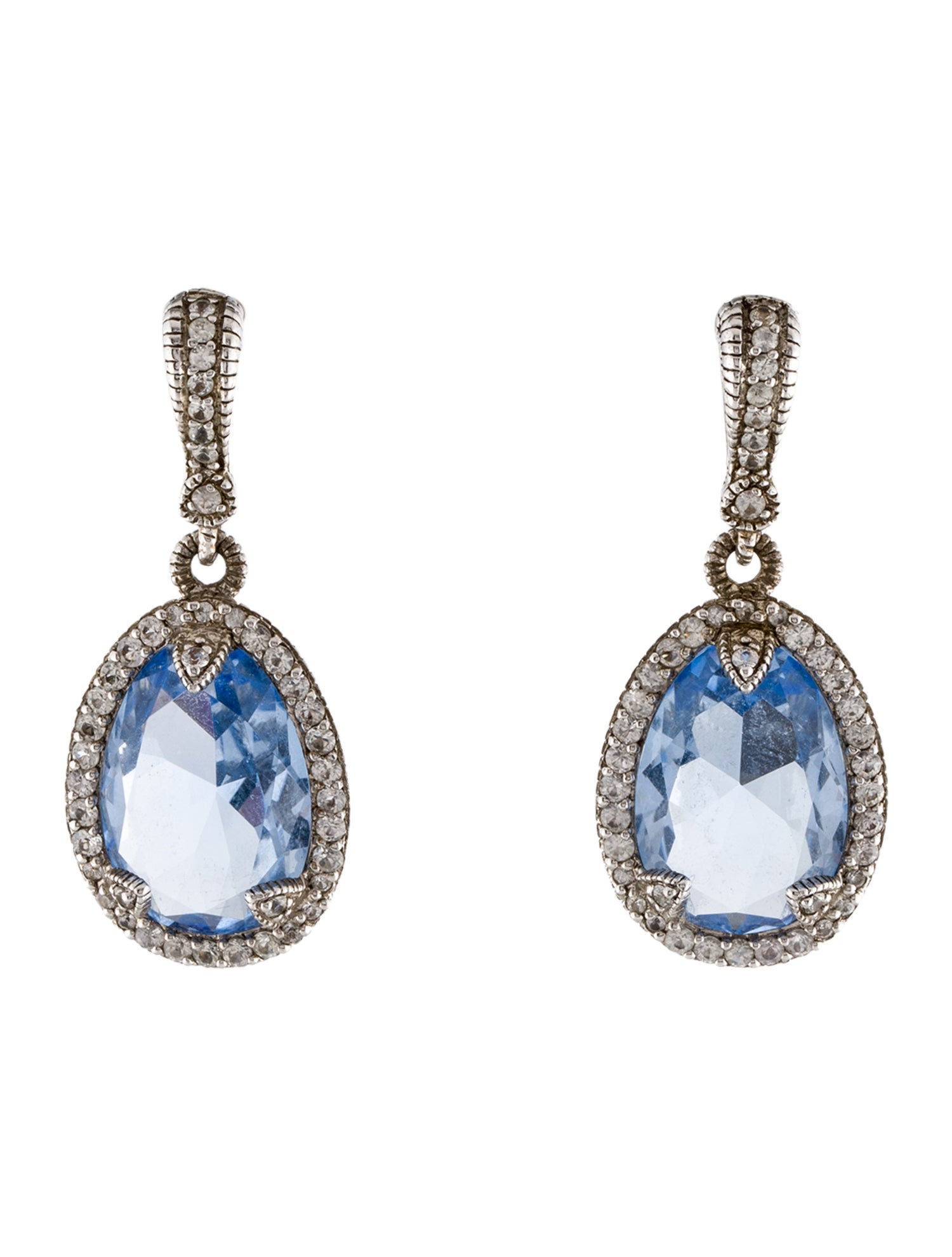 Judith Ripka Synthetic Quartz & Sapphire Drop Earrings