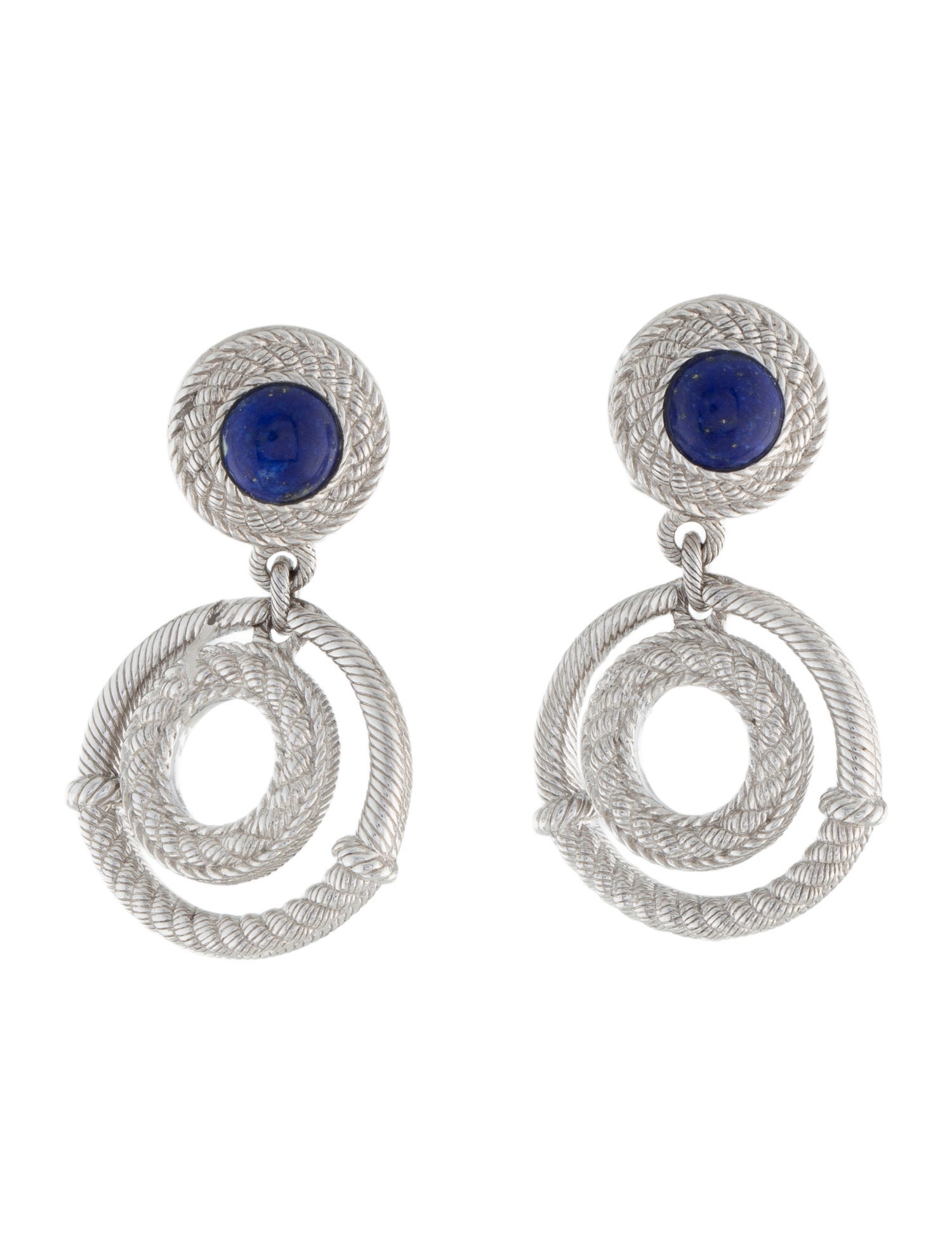 Judith Ripka lapis Lazuli Earclip Drop Earrings