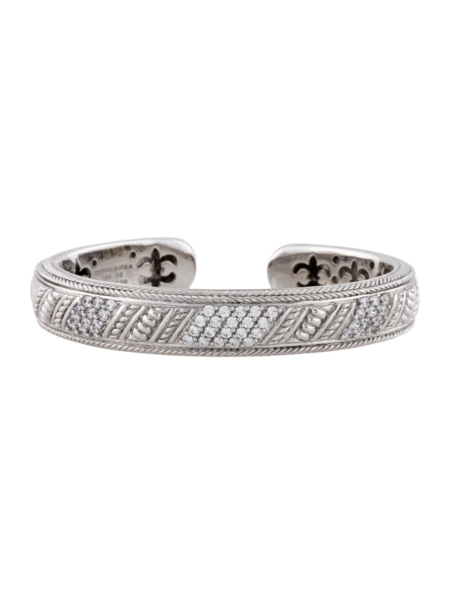 Judith Ripka Cubic Zirconia Hinged Cuff Bracelet