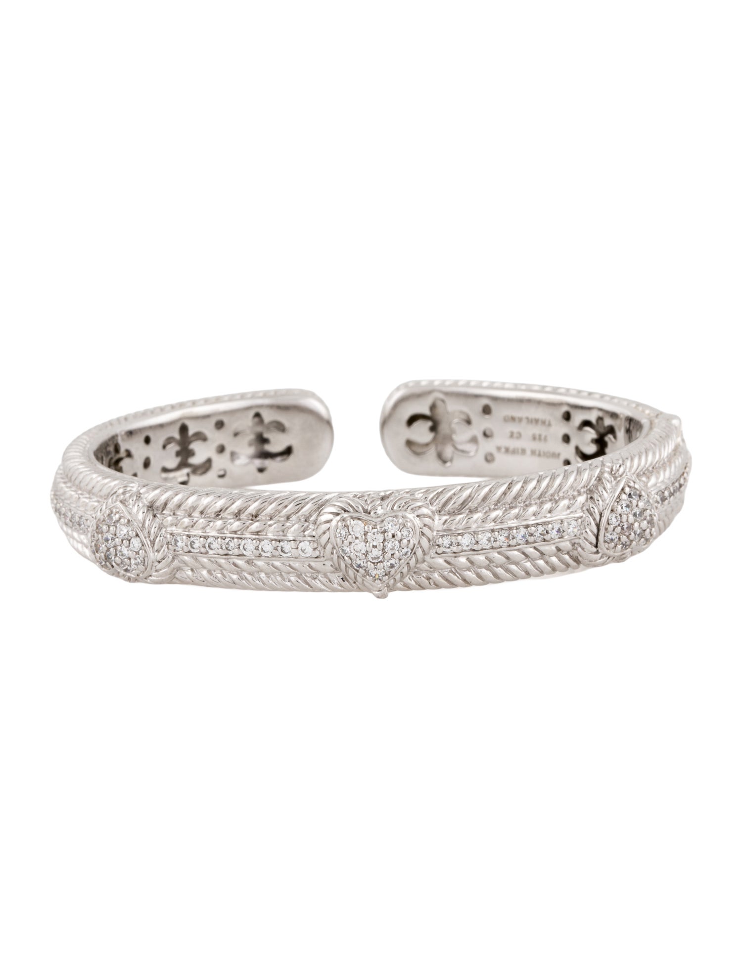 Judith Ripka Cubic Zirconia Heart Cuff Bracelet
