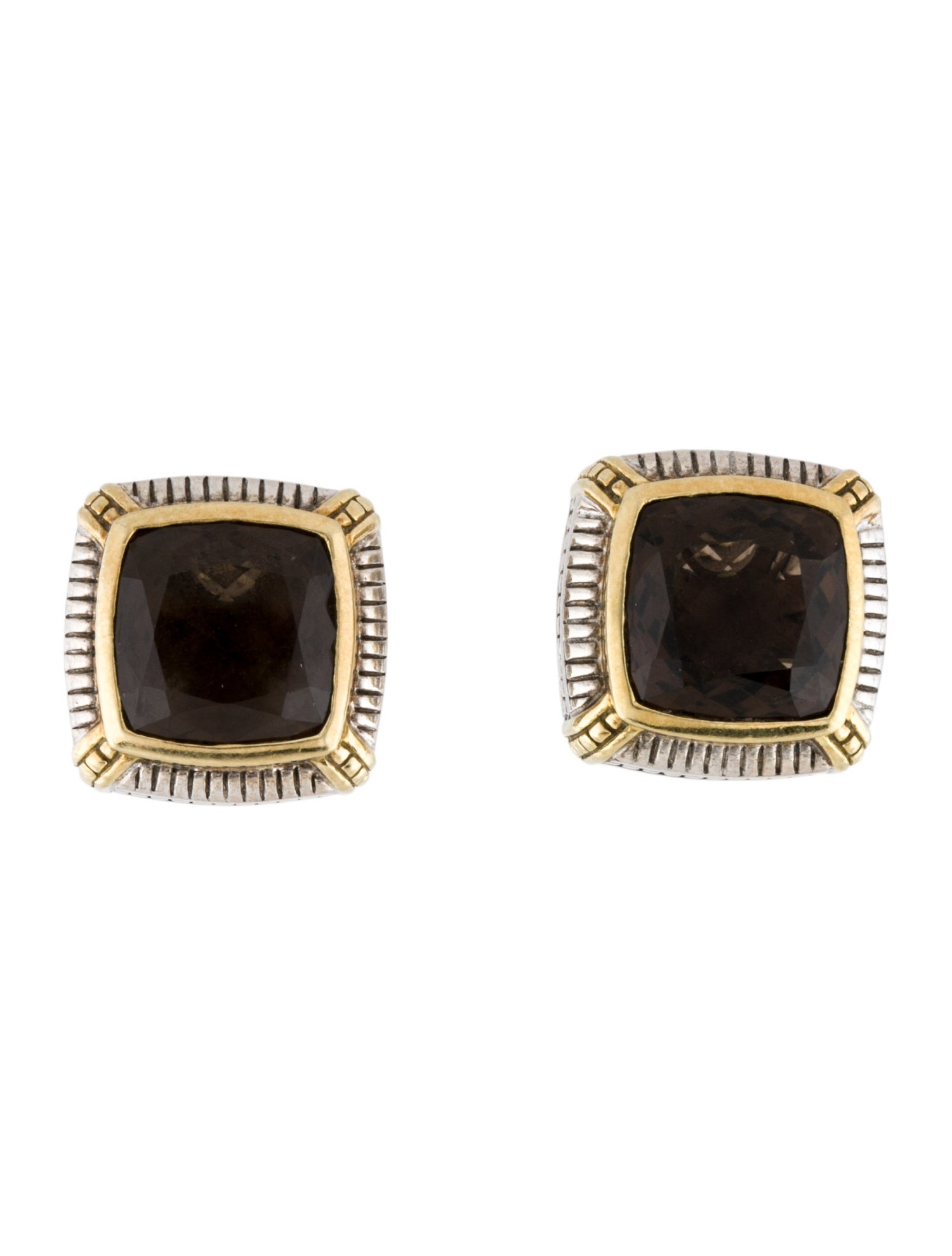 Judith Ripka Smoky Quartz Earclip Earrings