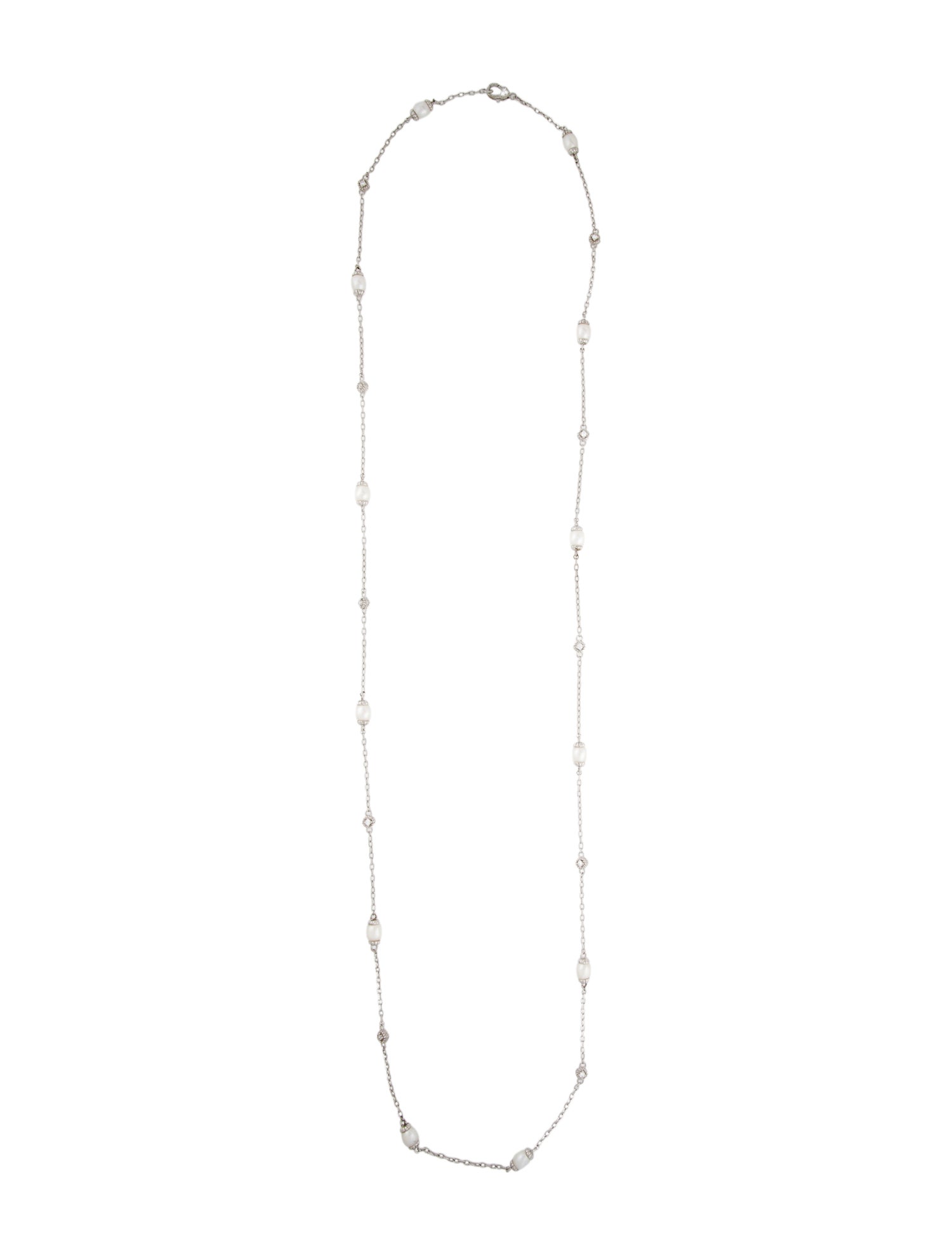 Judith Ripka Cultured Pearl & Cubic Zirconia Long Station Necklace