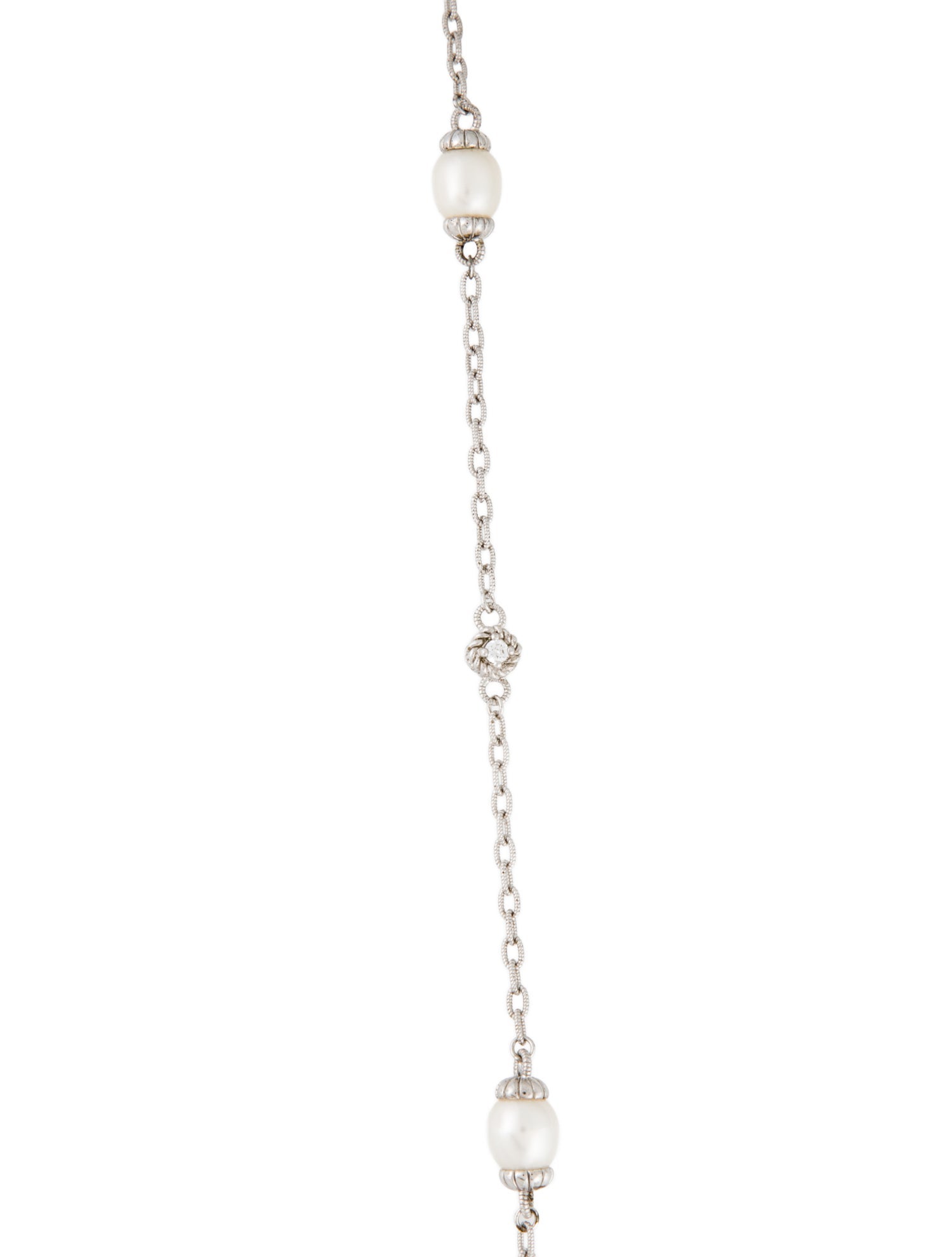 Judith Ripka Cultured Pearl & Cubic Zirconia Long Station Necklace