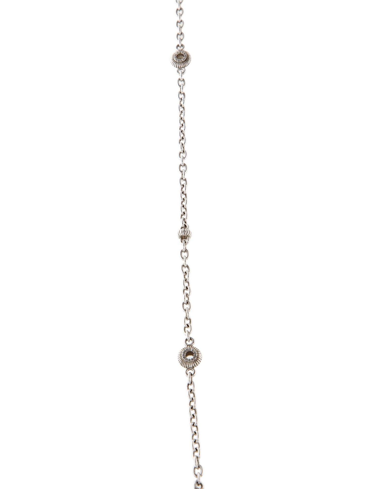 Judith Ripka Diamond Two-Tone Chain Link Station Necklace